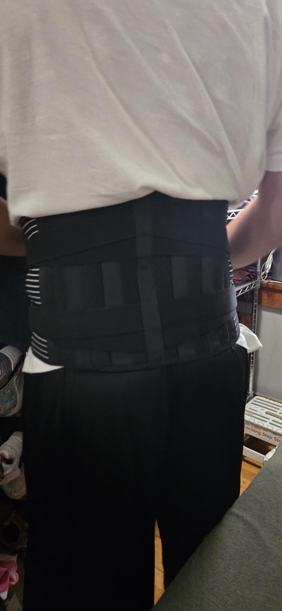 FREETOO Back Braces for Lower Back Pain Relief with 6 Stays, Breathable Back Support Belt for Men/Women for work, Anti-skid lumbar support belt with 16-hole Mesh for sciatica(L) customer photo 2