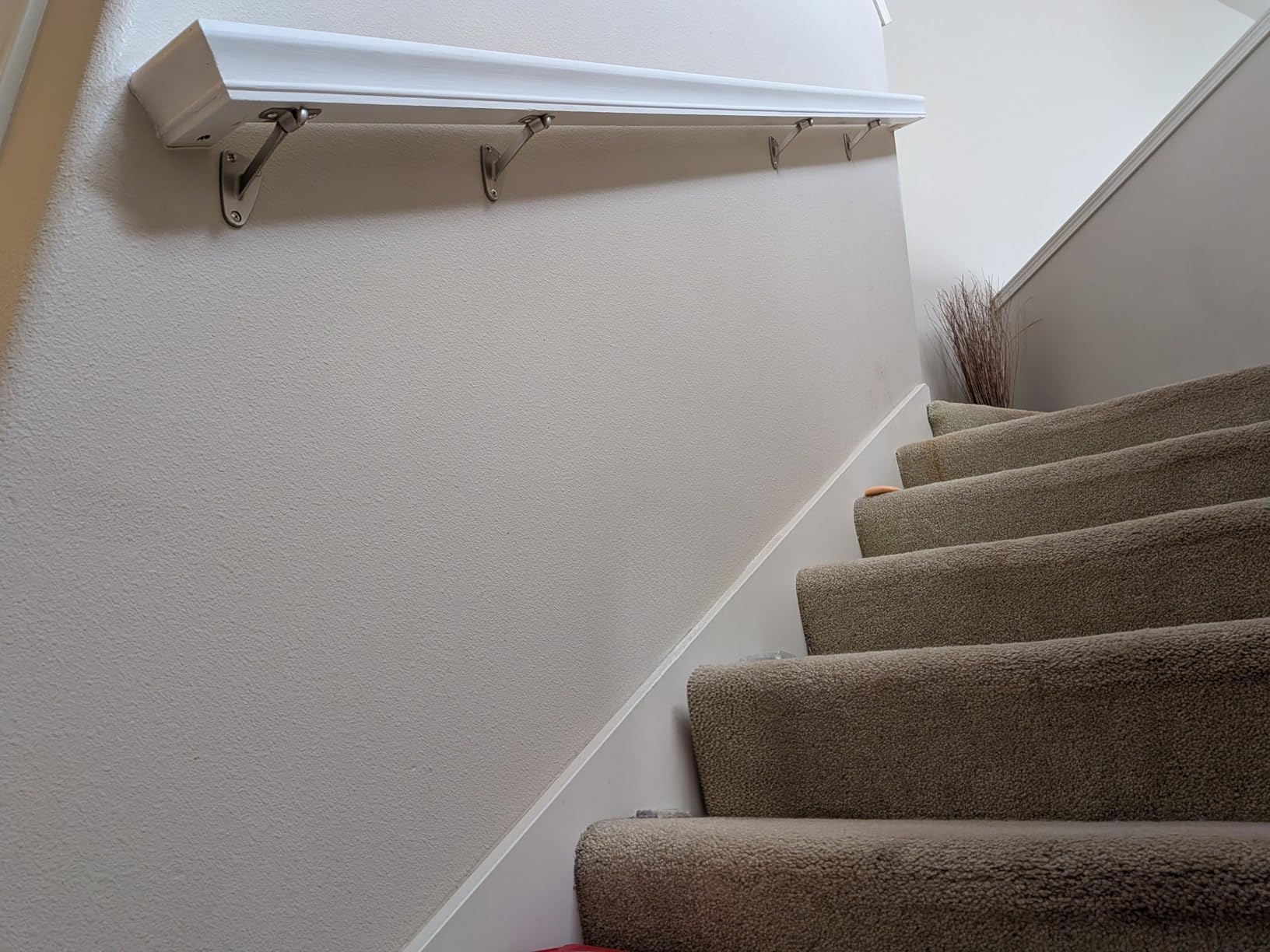 HOME MASTER HARDWARE Handrail Stair Brackets, 6-Pack Heavy Duty Staircase Support for Home or Office Stairways Handrail, Satin Nickel Finished Stairway Bracket customer photo 2