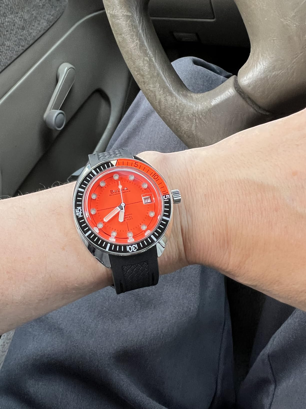Devil Diver Oceanographer Black Rubber Strap Watch 41mm - 96B350 customer photo 1