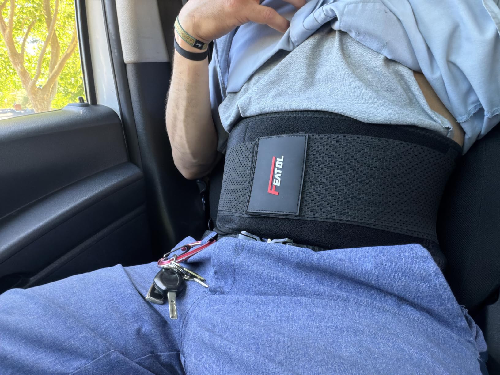 FEATOL Back Brace for Lower Back Pain, Breathable Back Support Belt for Women & Men with Lumbar Pad, Lumbar Support Belt for Heavy Lifting & Work, Sciatica, Scoliosis 3XL (Waist Size:54''-63'') customer photo 1