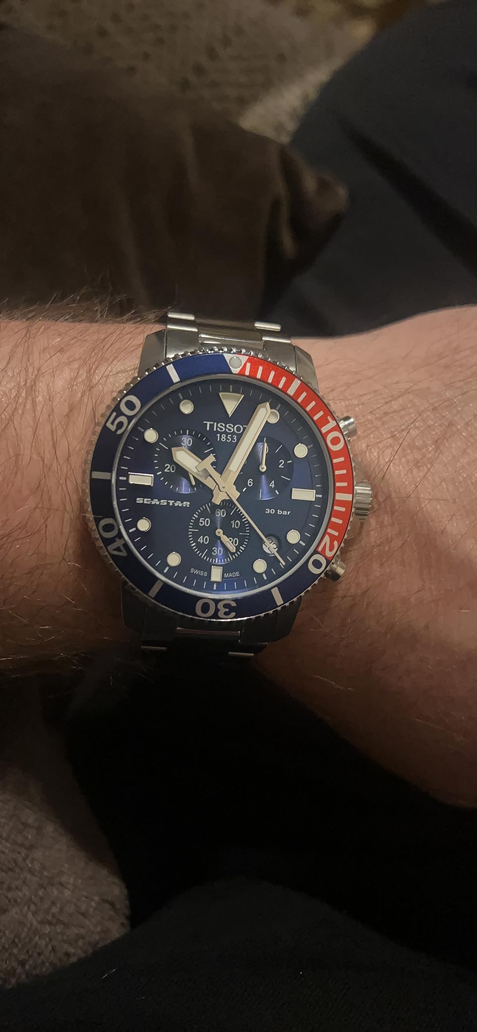 Tissot Men's Seastar 1000 Quartz Chronograph 316L Stainless Steel Case Swiss Quartz Watch, Grey, Stainless Steel (T1204171104103) customer photo 2