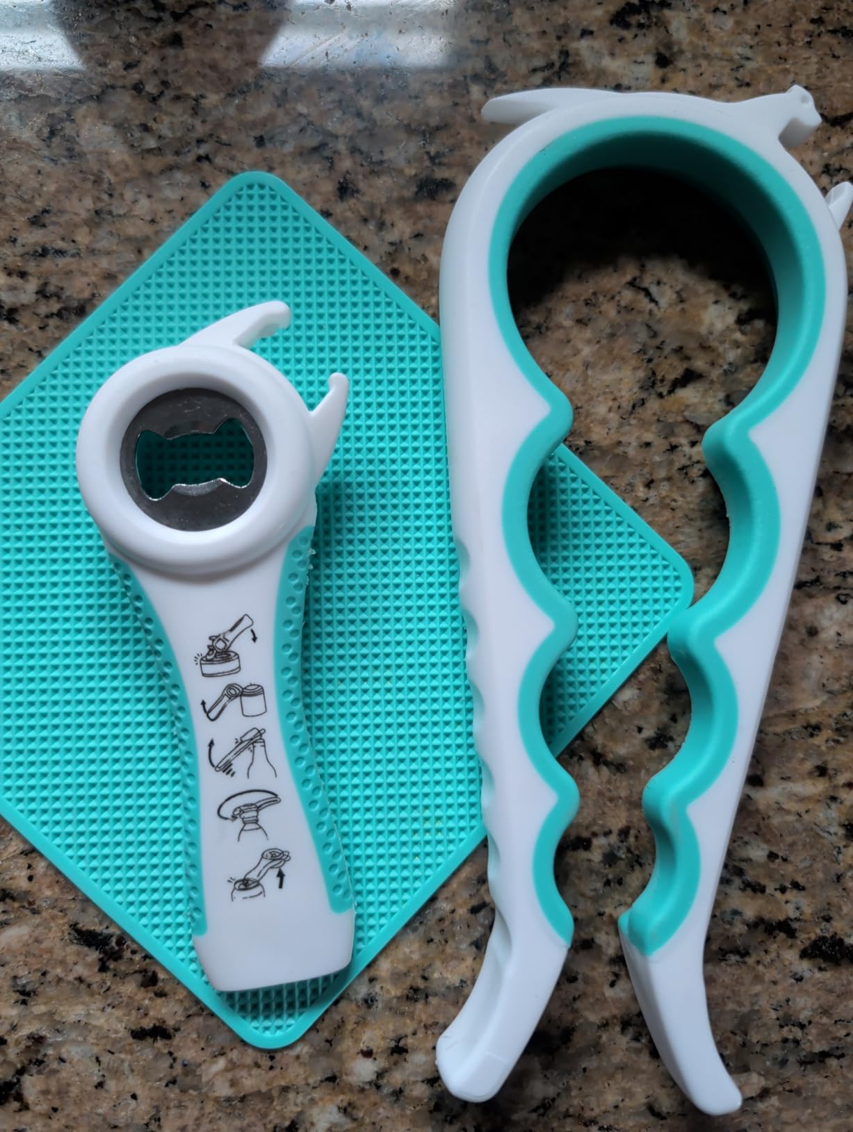 Otstar 6 in 1 Jar and Bottle Opener for Weak Hands, Seniors with Arthritis | Multi-use Lid Opener Set, Includes Non-slip Rubber Gripper Pad & Wine Opener, Comfortable Grip, Simple Twist-off Operation customer photo 2
