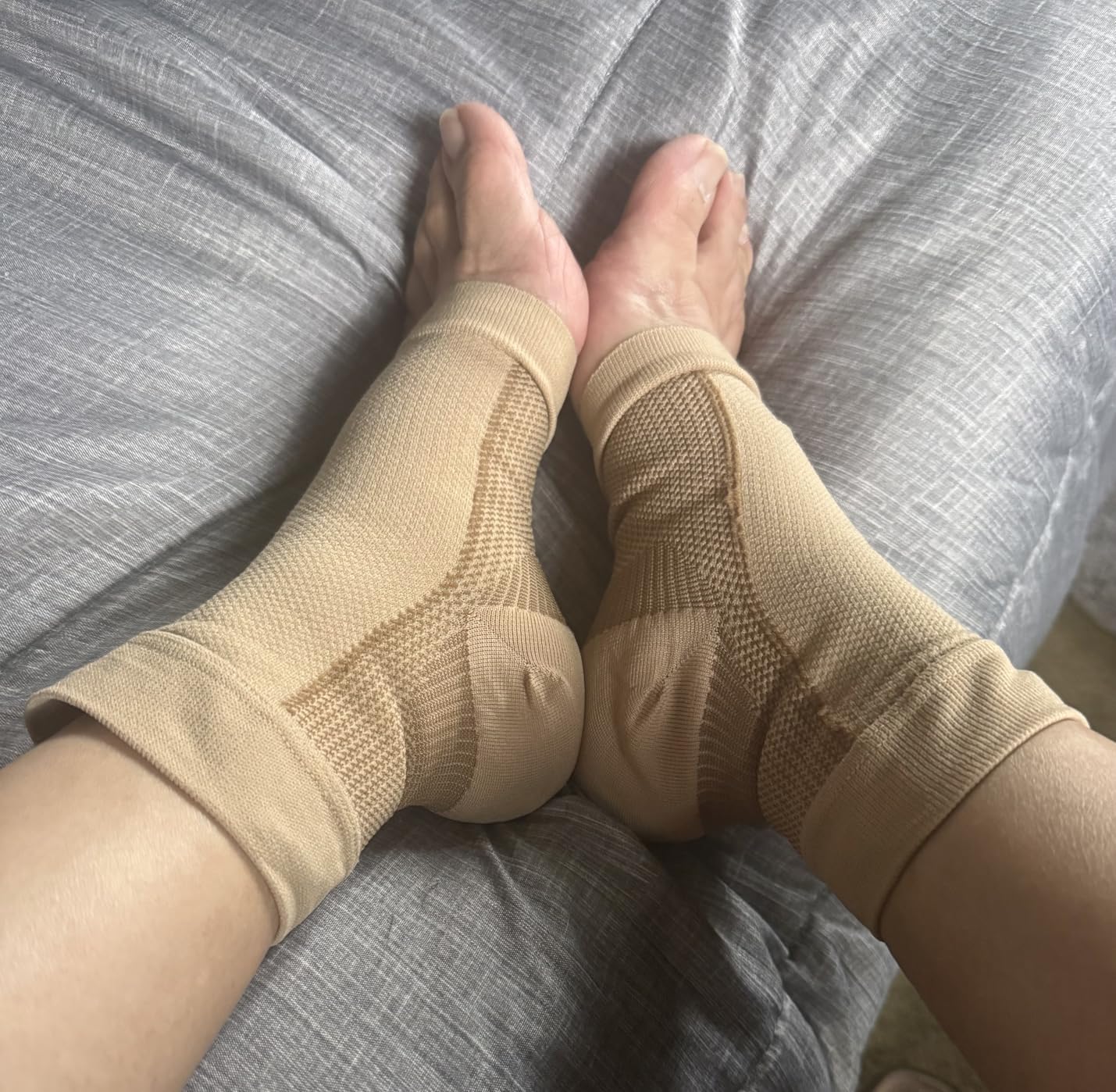 Ankle Brace Socks - Ankle Compression Sleeve - Foot Brace for Women & Men | Tendonitis, Arthritis, Ankle Support, Sports, Running, Plantar Fasciitis Relief, & Stabilizing Ankle Wrap (1-PAIR) customer photo 2