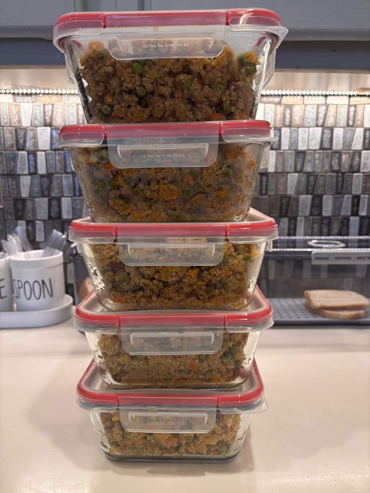 Pyrex Freshlock Glass Food Storage Container, Airtight & Leakproof Plastic Locking Lids, Freezer Dishwasher Microwave Safe, 8 Cup customer photo 1