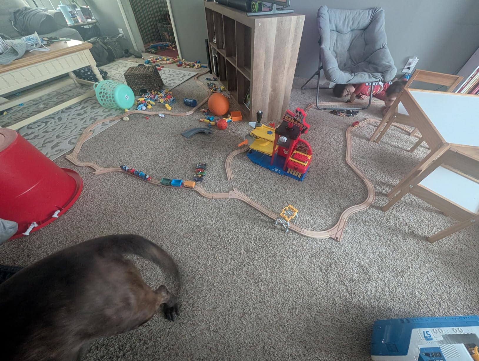Tiny Land 55PCS Wooden Train Set - Durable Wooden Railway Tracks - Compatible with Major Brand Tracks customer photo 2