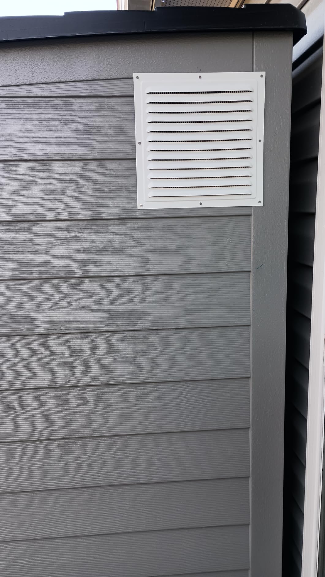 2 Pcs 10 x 10 Inch Aluminum Attic Vents Metal Gable Shed Vent with Screen | Square Gable Vents for Garage with Screw, Return Louver Grille for Ventilation Exterior Door House Attic Garage Ceiling customer photo 1