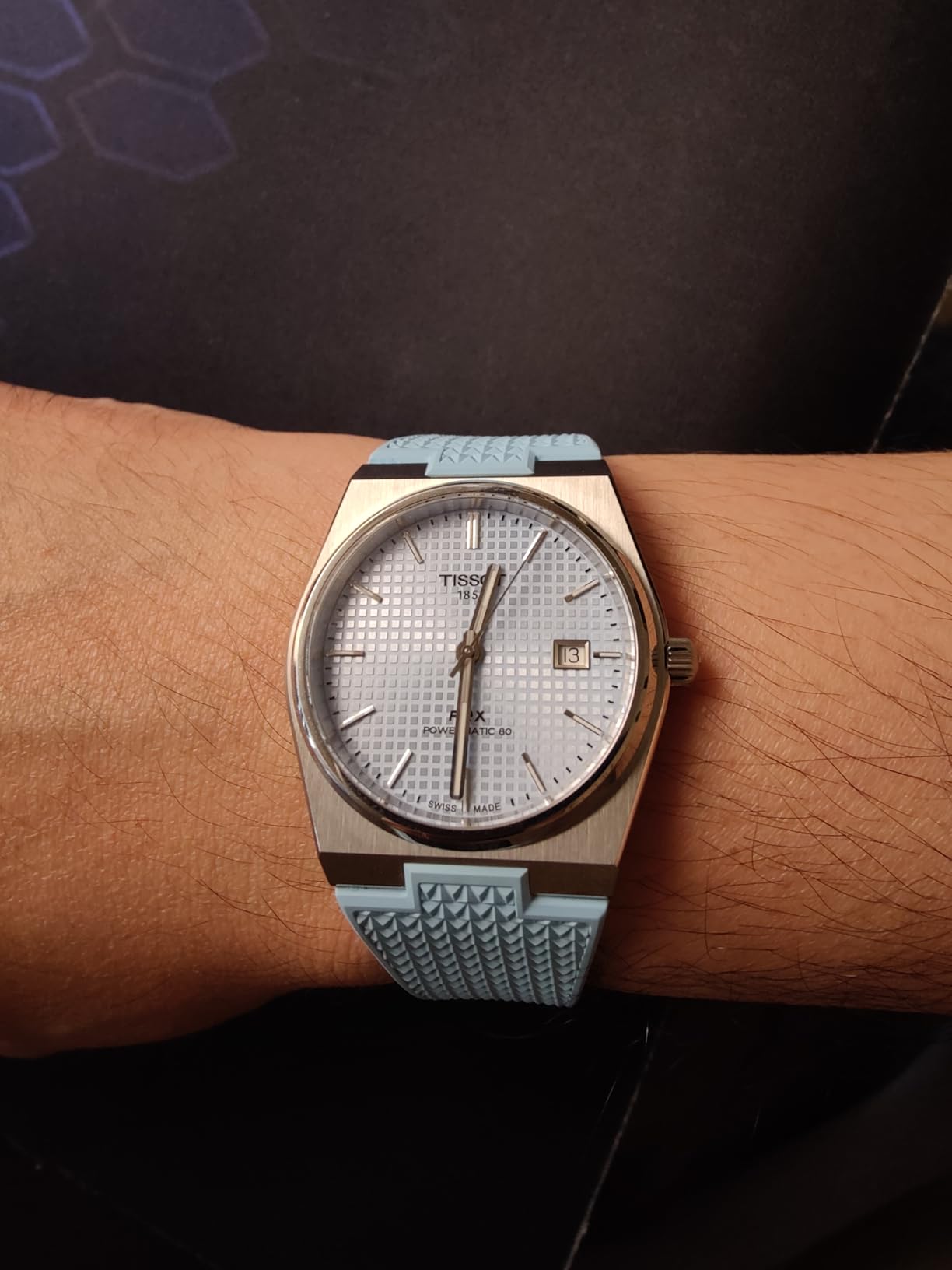 Tissot PRX Powermatic 80 316L Stainless Steel case, Swiss Automatic Watch for Men & Women, Ice Blue Dial, Stainless Steel customer photo 1