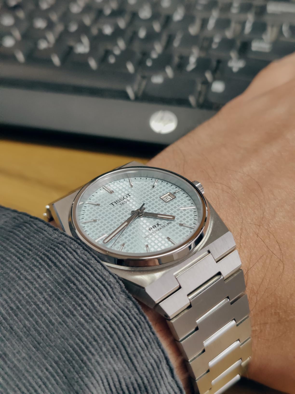 Tissot PRX Powermatic 80 316L Stainless Steel case, Swiss Automatic Watch for Men & Women, Ice Blue Dial, Stainless Steel customer photo 2