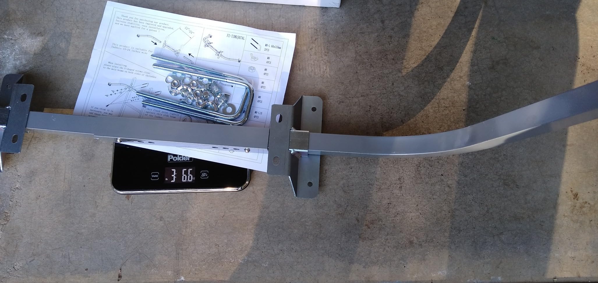 Ladder Stabilizer,Heavy Duty Aluminum Extended Ladder Accessory for Roof Gutter Guard Cleaning Tools,Ladder Stand-Off Wing Span/Wall Ladder Hooks with Non-Slip Rubber Bottom pad.(Patent) customer photo 2