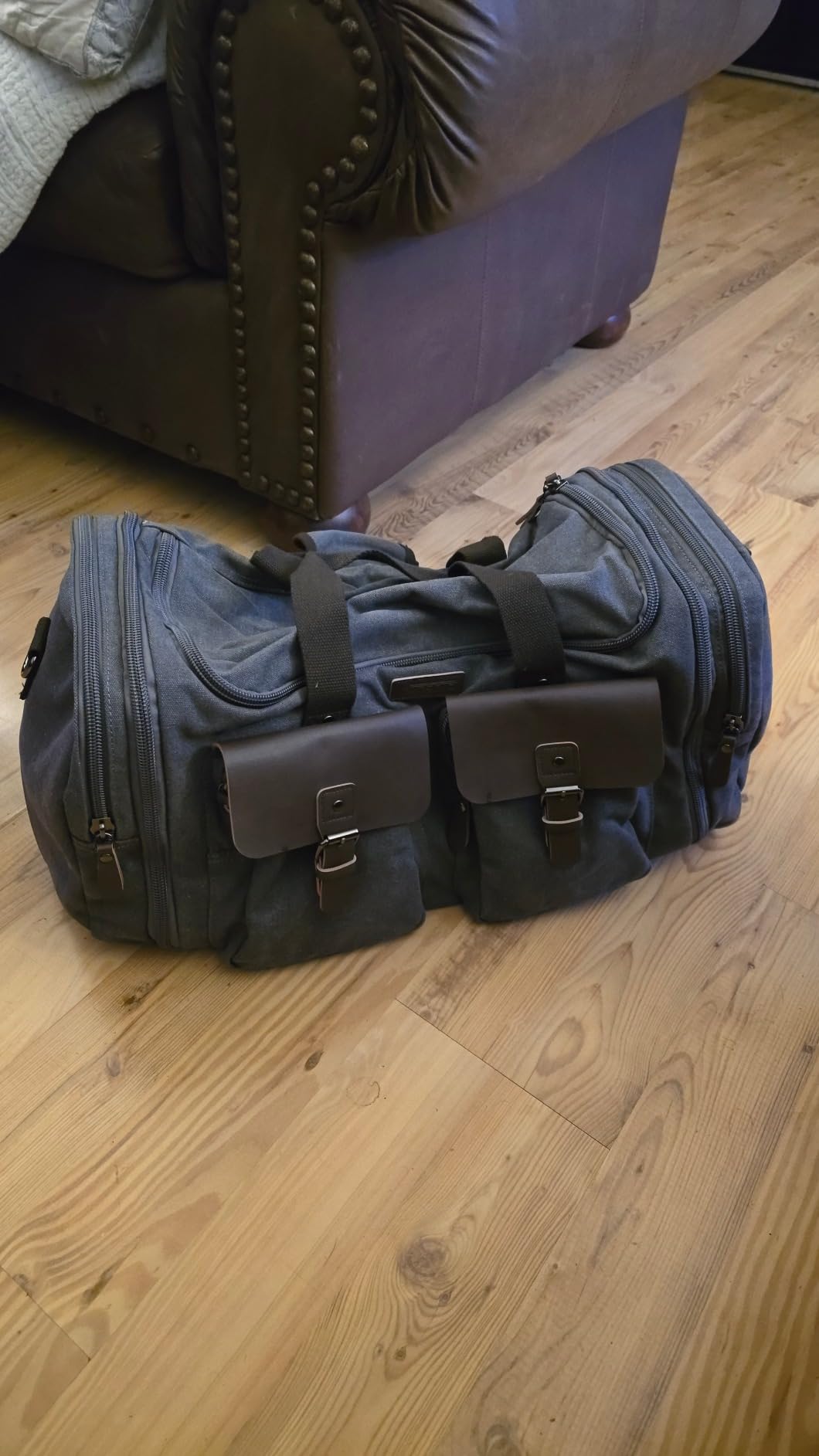 Waxed Canvas Duffle Bag - 60L Weekender Overnight Travel Bag customer photo 2