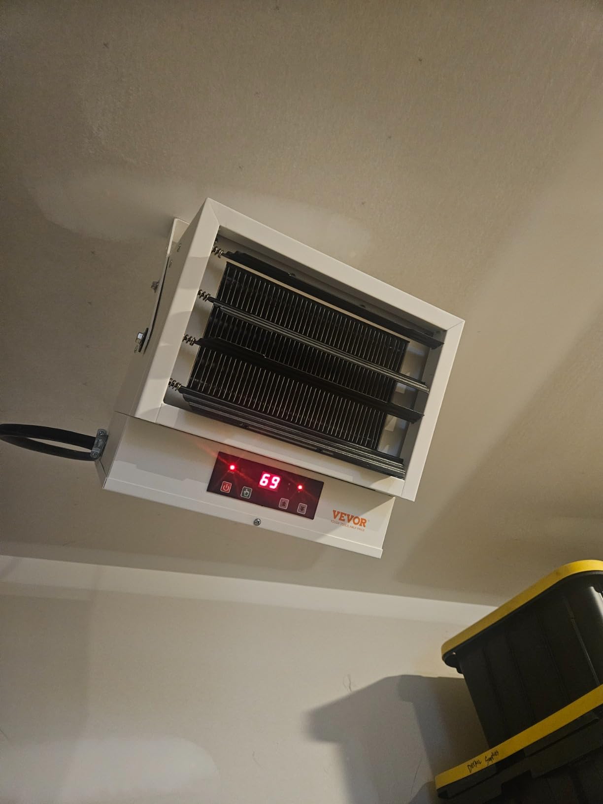 VEVOR Electric Garage Heater, 5000 Watt Digital Fan Forced Wall Ceiling Mount Shop Heater, Remote Control, Overheat Protection, Hardwired Heater with 9 Hour Timer, ETL Listed customer photo 2
