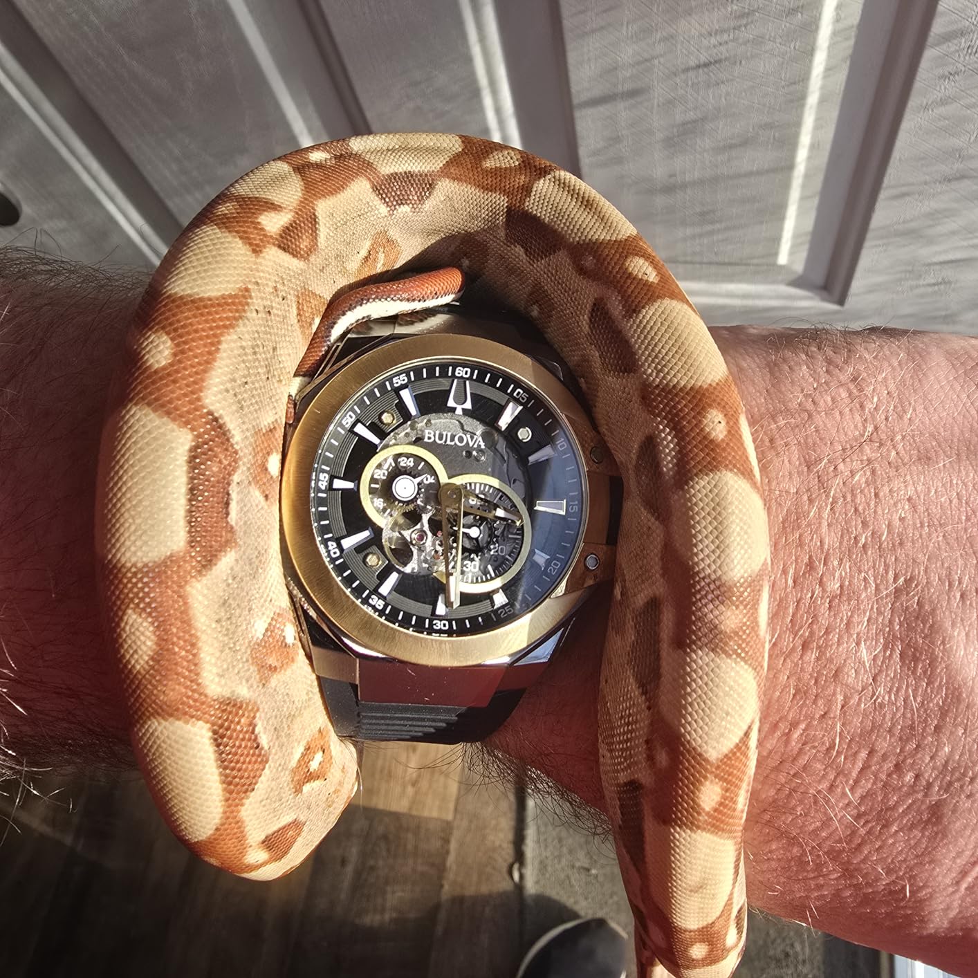 Men's Automatic Performance Maquina Watch, Black Silicone Strap, Gray Heartbeat Skeleton Dial, 42 Hour Power Reserve (Style: 98A310) customer photo 1