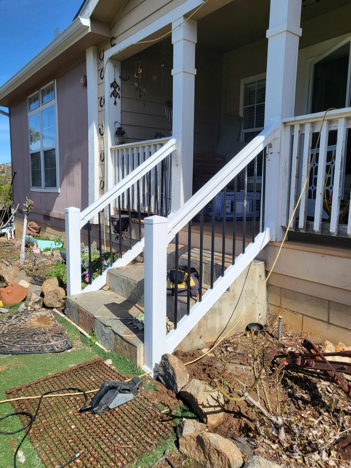 Weatherables Bolton Porch and Deck Railing Kit - Aluminum and Vinyl Railing Kit for Decks, Porches, Balcony Railing, and More (42