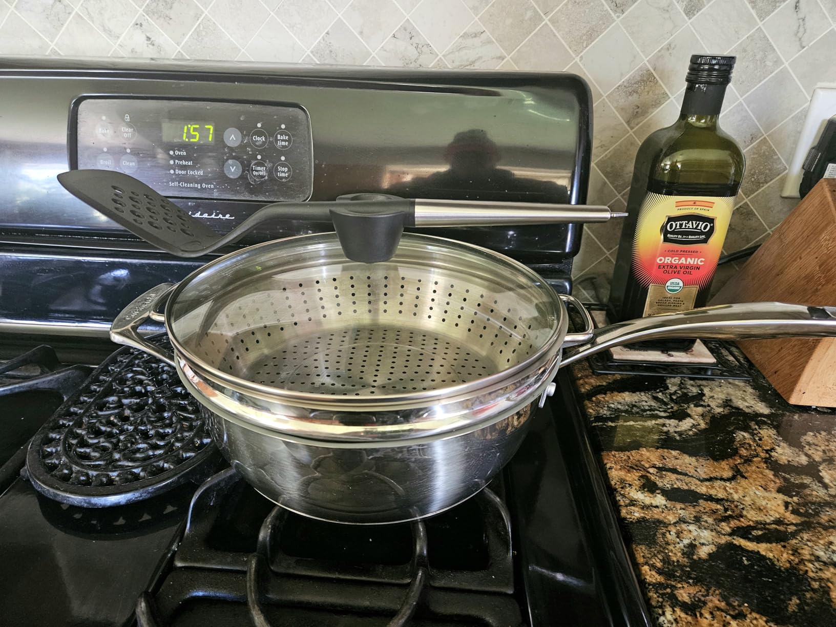 Cuisinart Preferred Pan 4-Pc Set - Nouveau Navy (4.5 Qt. Multi-Purpose Pan w/Cover, Steamer, Slotted Turner) customer photo 1
