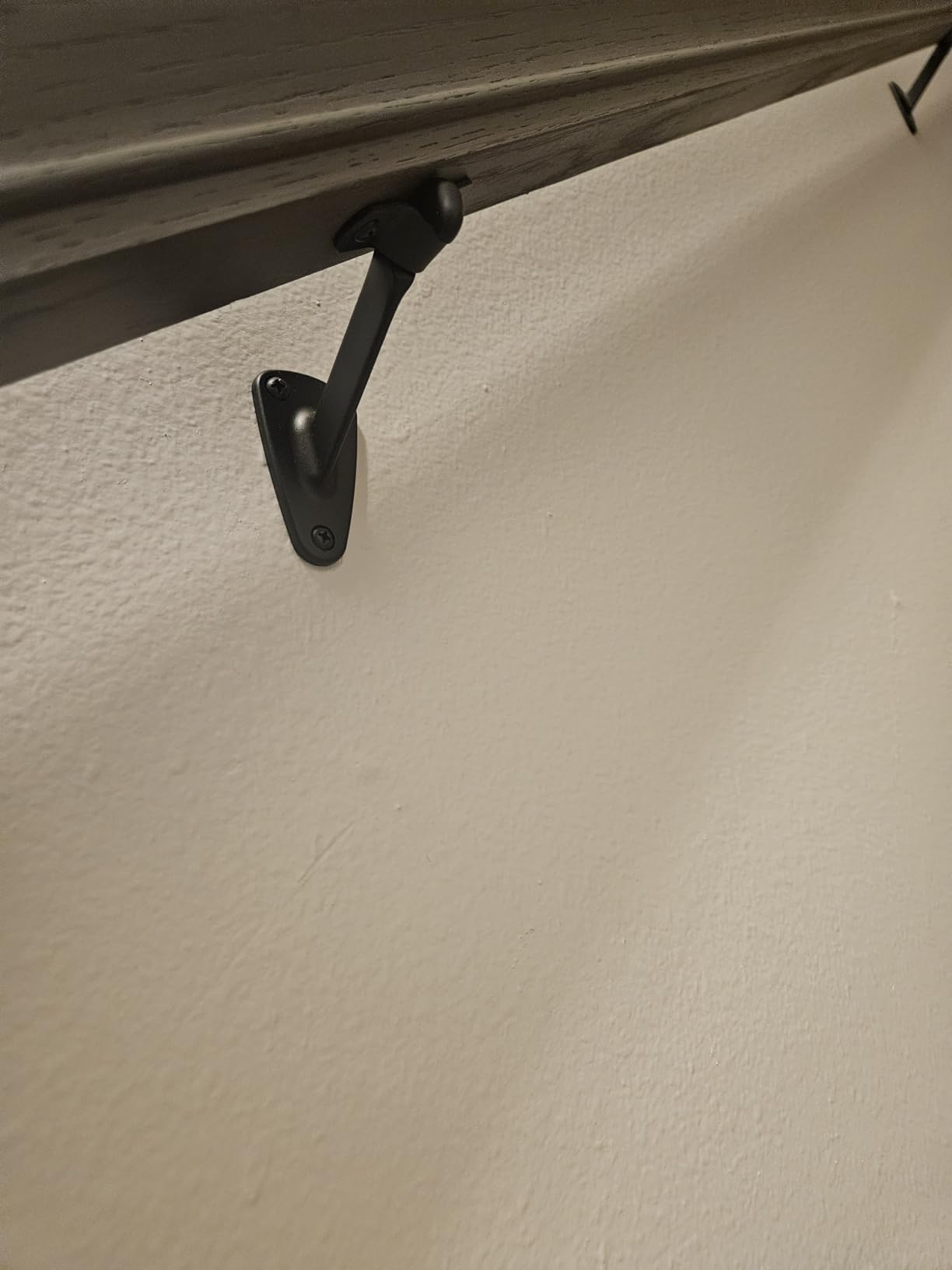 Hand Rail Brackets for Stairs - 6 Pcs Heavy Duty Black Handrail Brackets for Indoor Stairs or Outdoor Stairs Support, 3 Inch Hand Railing Brackets customer photo 1