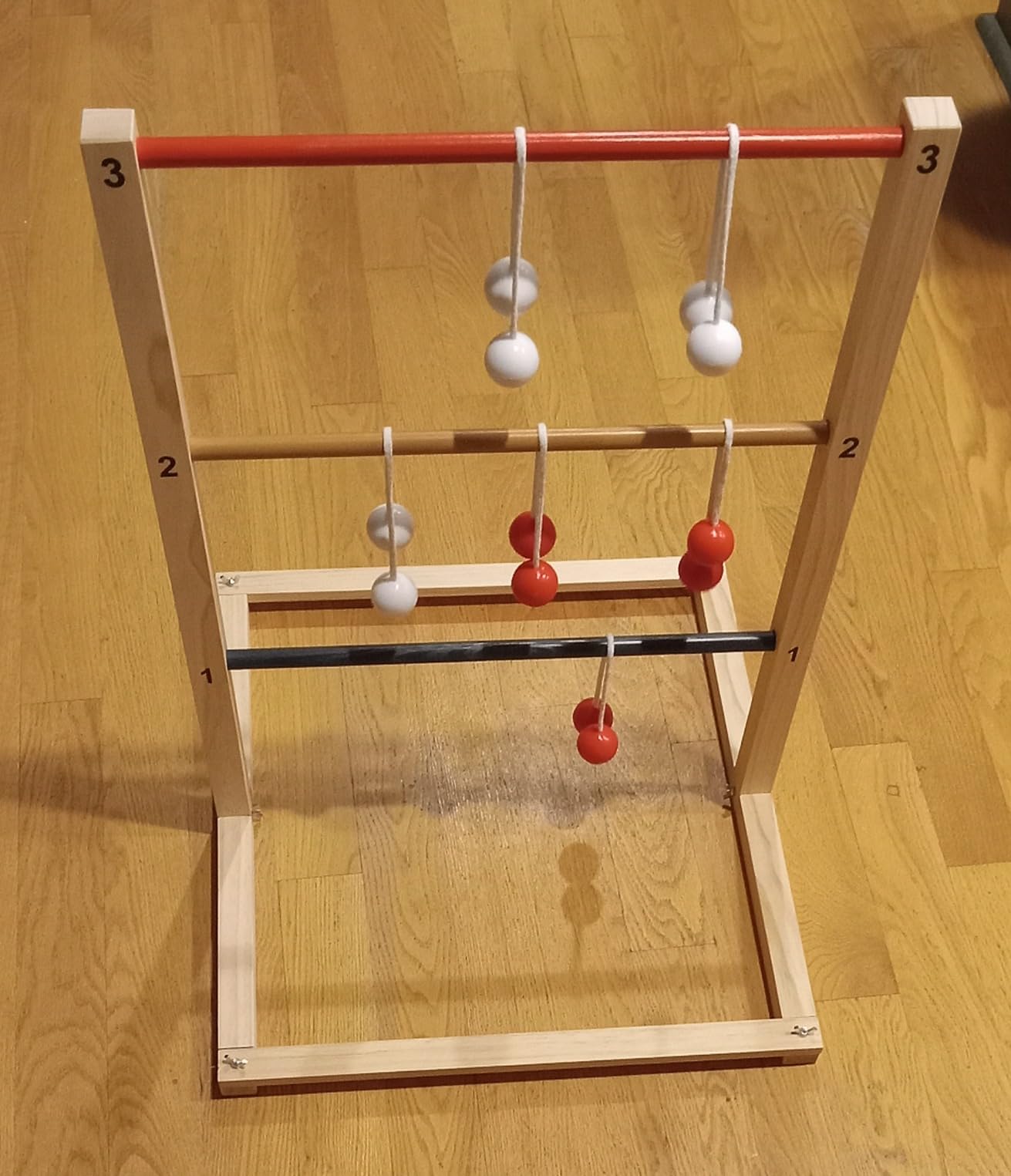 GOTHINK Wooden Ladder Toss Game Set - Finished Wood Toss Set with Ladder Ball Bolos - Indoor & Outdoor Game for Kids & Adults customer photo 2