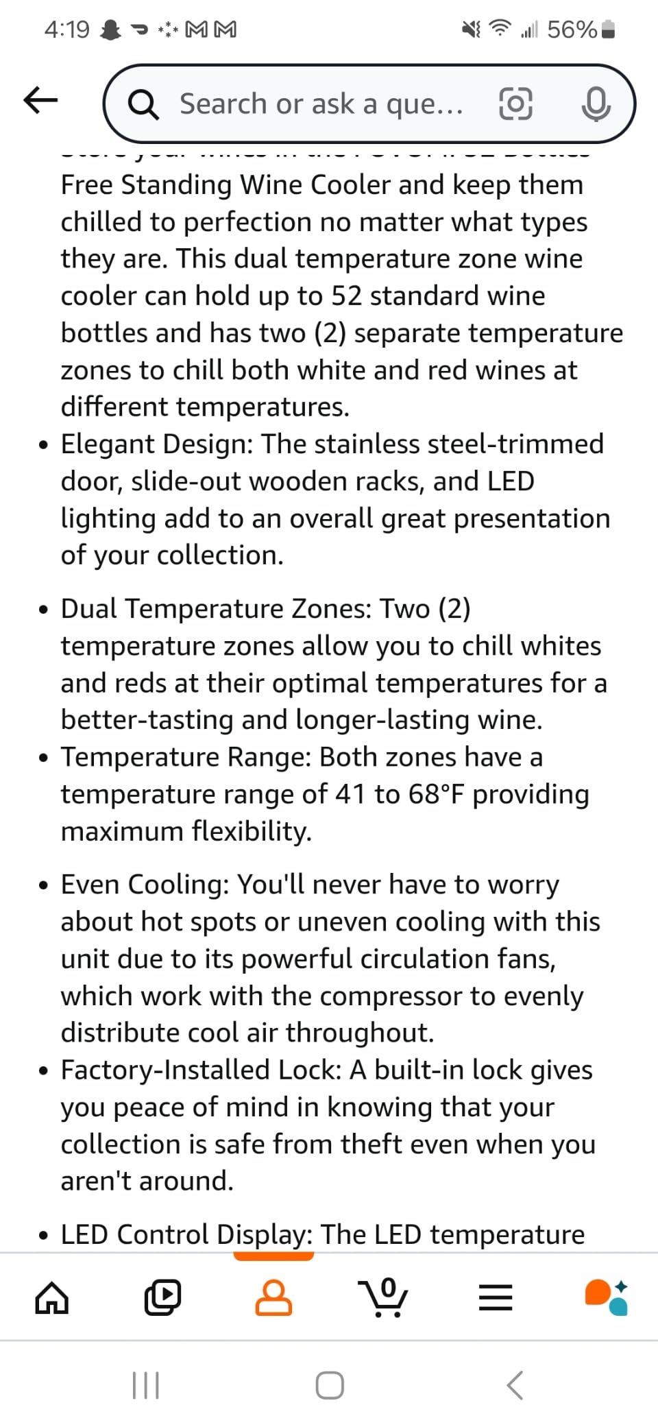 Wine Fridge 52-bottle Wine Cooler Refrigerators Dual-Zone | Freestanding Compressor Cooling, with 41-68°F customer photo 2
