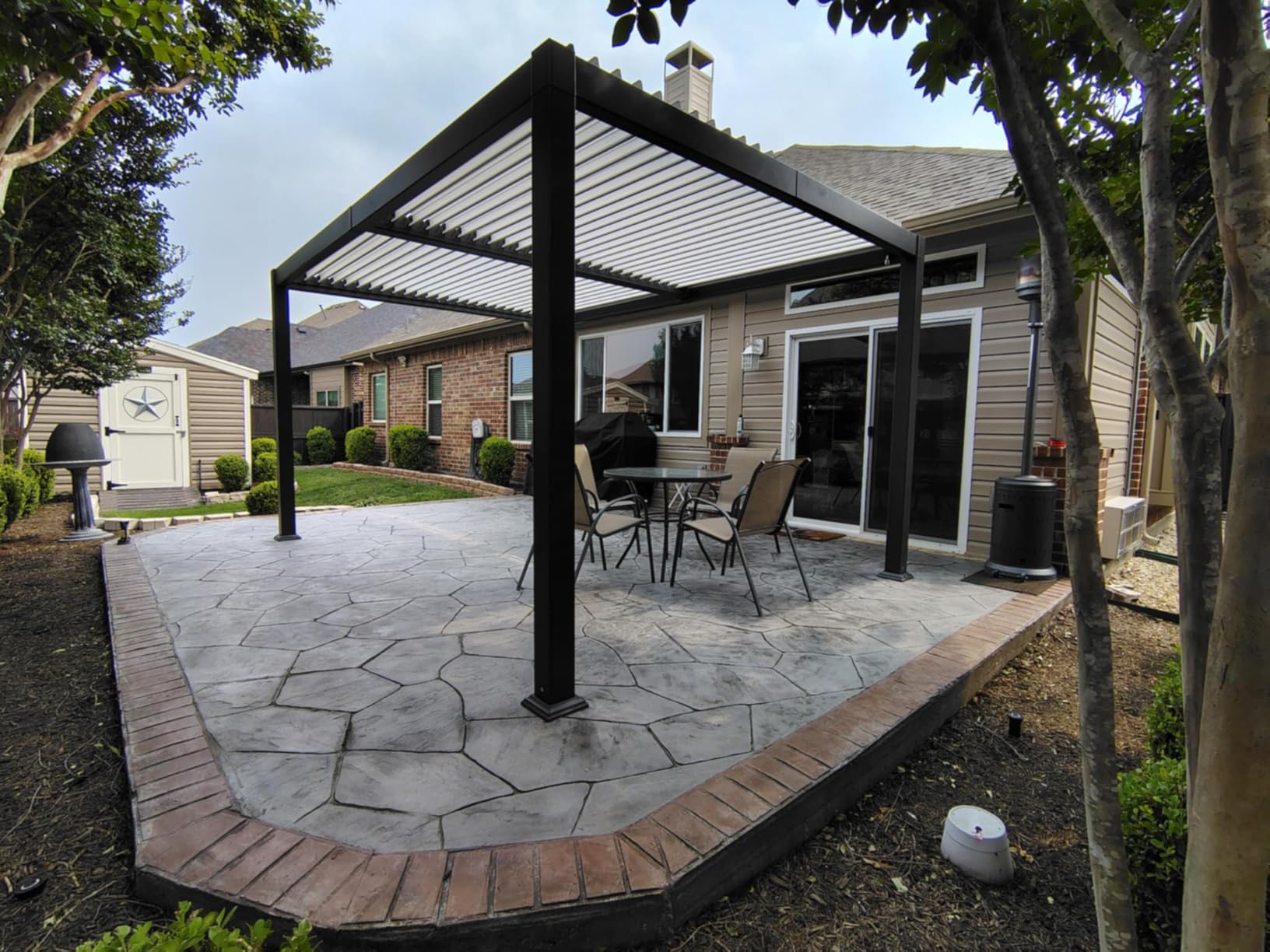 PURPLE LEAF Louvered Pergola 10' x 14' White Roof Aluminum Frame for Patios customer photo 1
