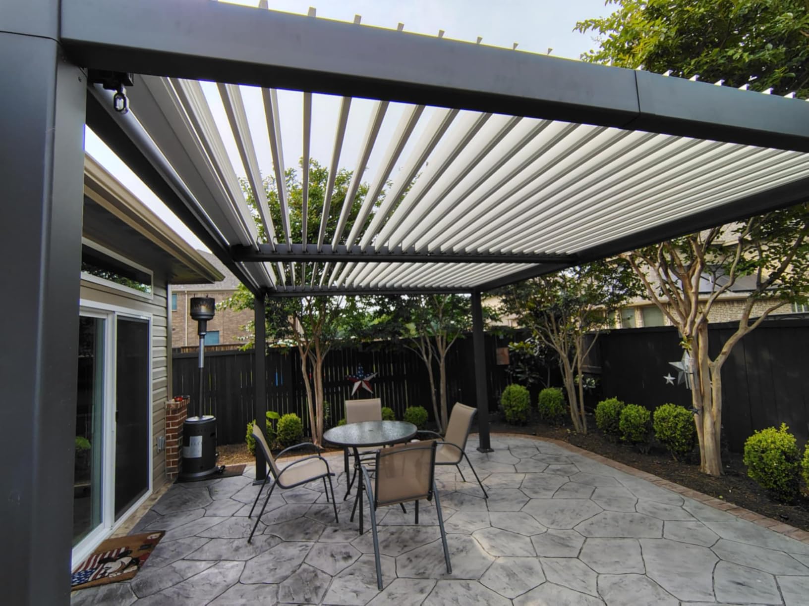 PURPLE LEAF Louvered Pergola 10' x 14' White Roof Aluminum Frame for Patios customer photo 2