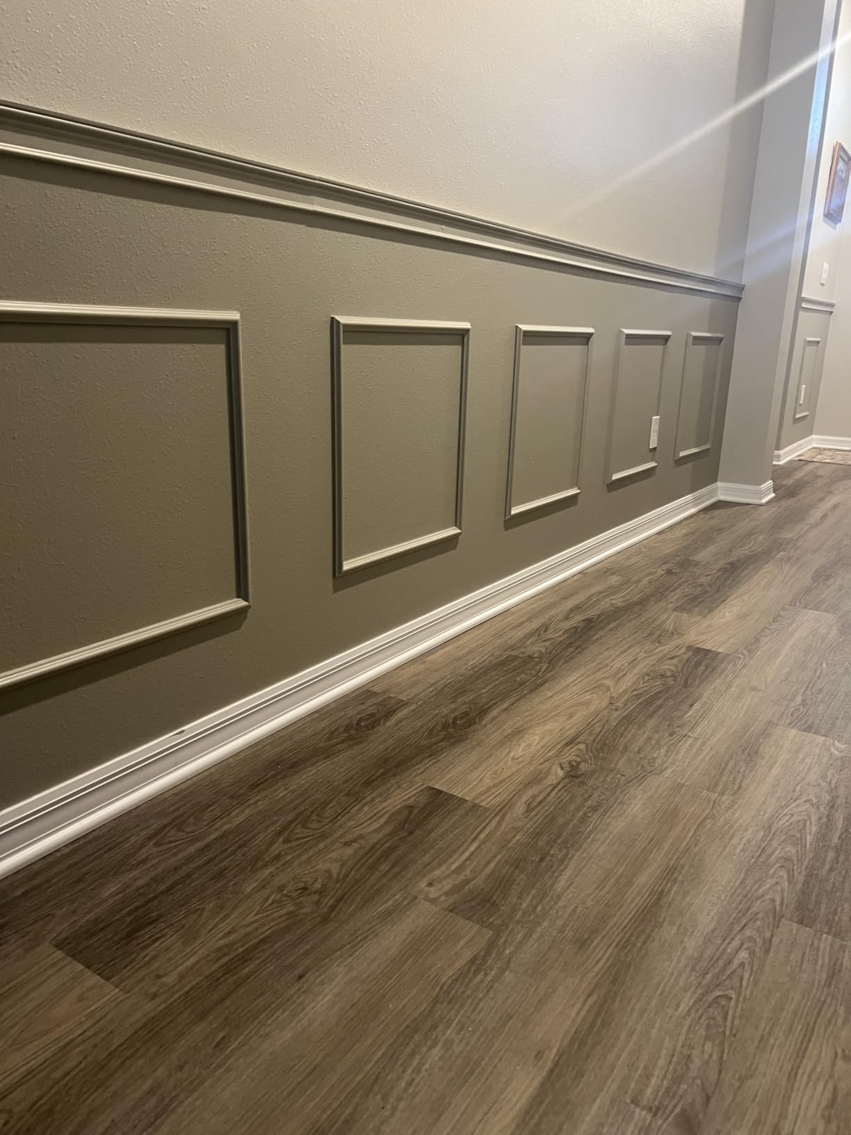 Colingmill 3 Set Accent Wall Molding Kit Peel and Stick Wainscoting Panels Board and Batten Wall Panel Kit White Pre Cut Chair Rail Moulding for Walls Picture Frame customer photo 2