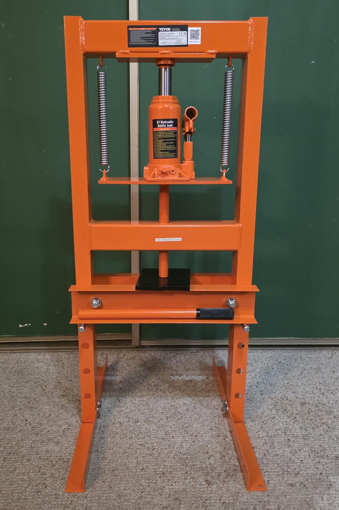 VEVOR Hydraulic Shop Press, 10 T H-Frame Shop Press with Press Plate & H-Shaped Base, Stable Garage Floor Adjustable Hydraulic Press with Relief Valve, Fit for Bending, Straightening & Stamping customer photo 1