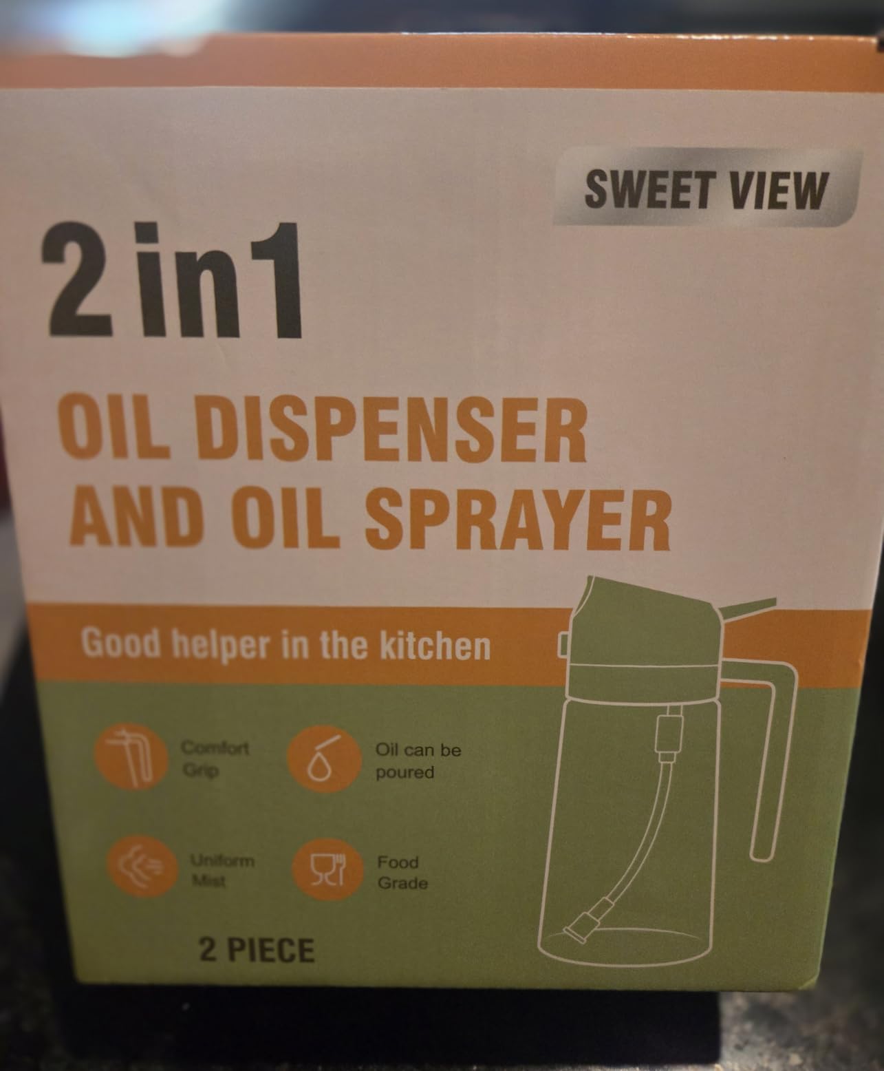 SWEET VIEW Olive Oil Sprayer for Cooking 16oz/470ml | Glass Light-Proof Oil Pourer for Kitchen with Stickers for Air Fryer, Cooking, Salad, BBQ customer photo 2