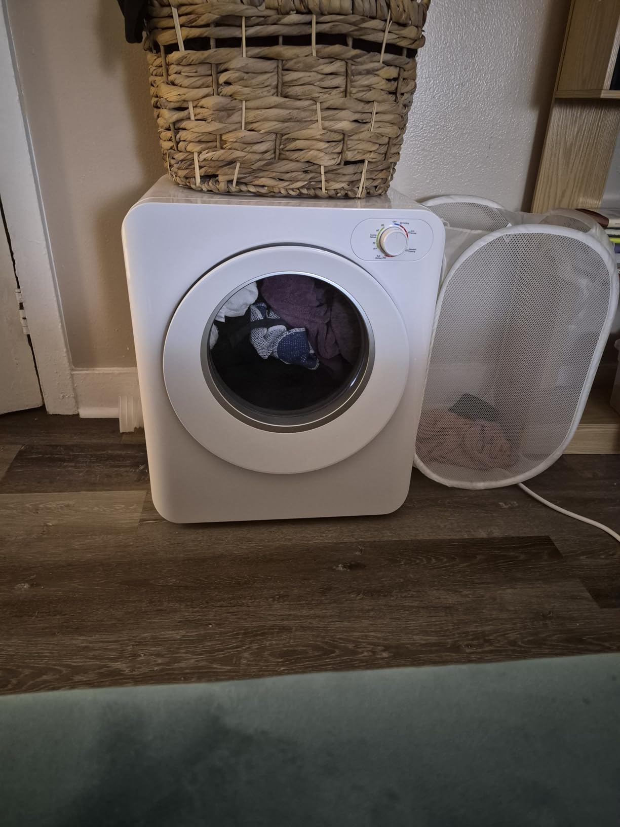 Euhomy Portable Clothes Dryer, 1.5 Cu.Ft. Portable Dryer, 850W Drying Machine with Front-Loading Stainless Steel Drum, 5 Functions, Suitable for Apartments, Dorms, RVs, Small Spaces customer photo 2