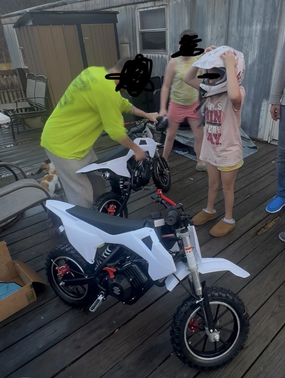 SYX MOTO 60cc Kids Dirt Bike, Gas Powered Mini Bike, 4 Stroke Off-Road Mini Bikes, Trail Bike with Speeds up to 21.75 MPH, Weight Support Up to 143 LBS customer photo 1