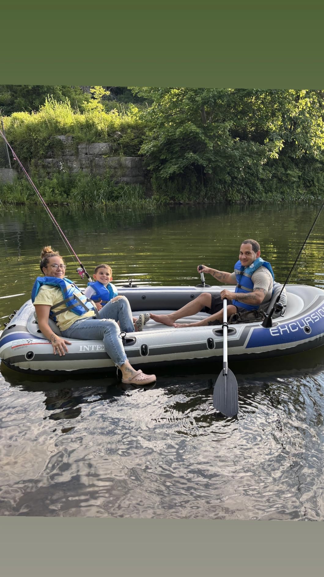 INTEX 66324EP Excursion 4 Inflatable Boat Set: Includes Deluxe 54in Aluminum Oars and High-Output Pump - Adjustable Seats with Backrest - Fishing Rod Holders - 4-Person - 1100lb Weight Capacity customer photo 1