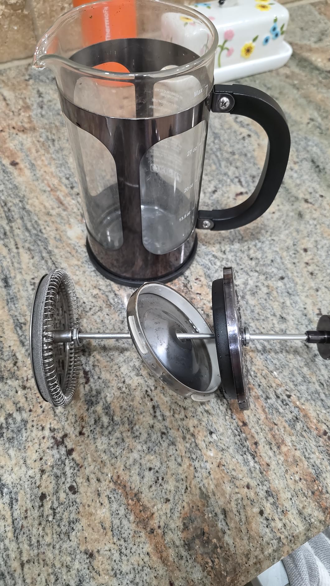 Veken French Press Coffee Maker, No Plastic Touching Cafe, 34oz 1L Cafetera | Heat Resistant Thickened Borosilicate Glass Stainless Steel Brewer, Pot for Kitchen, Travel, Camping, Tea, Gifts, Silver customer photo 1