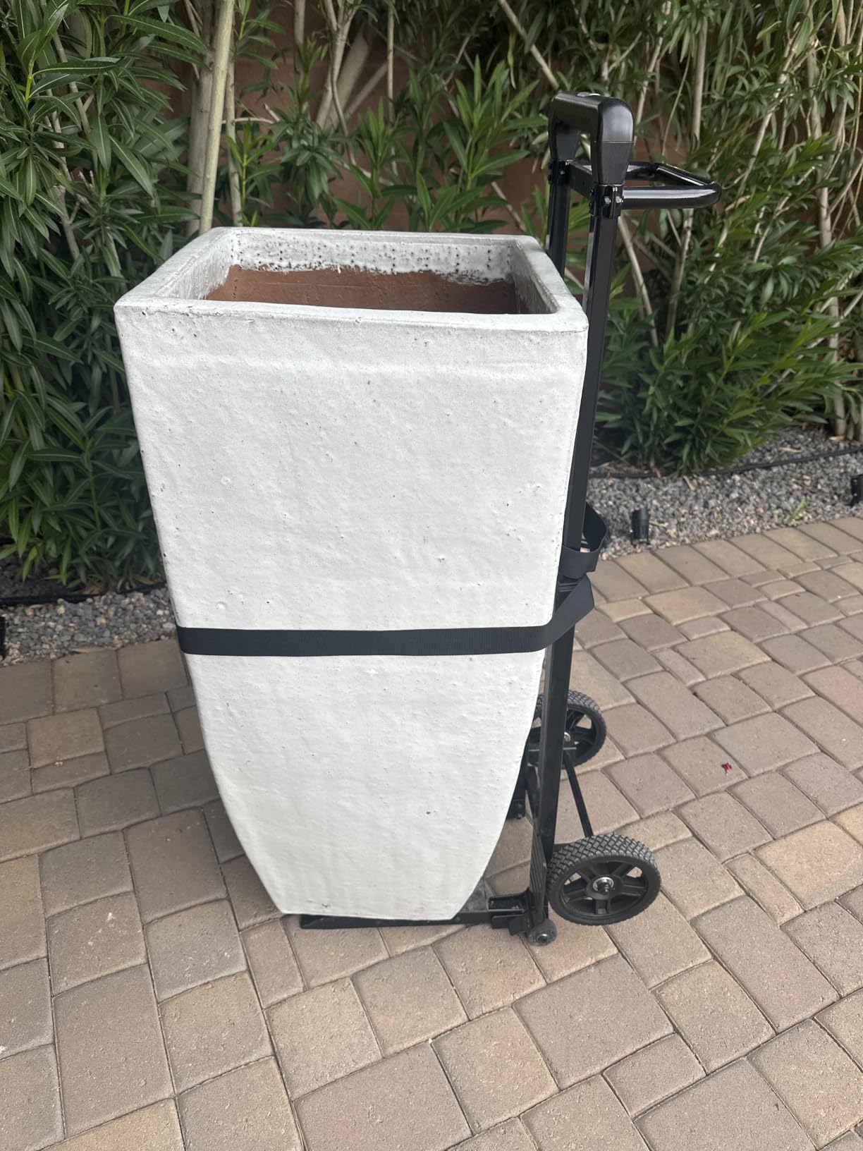 KEDSUM 55 Gallon Drum Dolly, Plant Dolly with Wheels, Heavy Duty Oil Drum Trolley with Adjustable Eagle Beak Fixation & Strap, Ideal for Oil Barrel & Plant Pots Use, Height 47.2 inch, Easy to Fold customer photo 1
