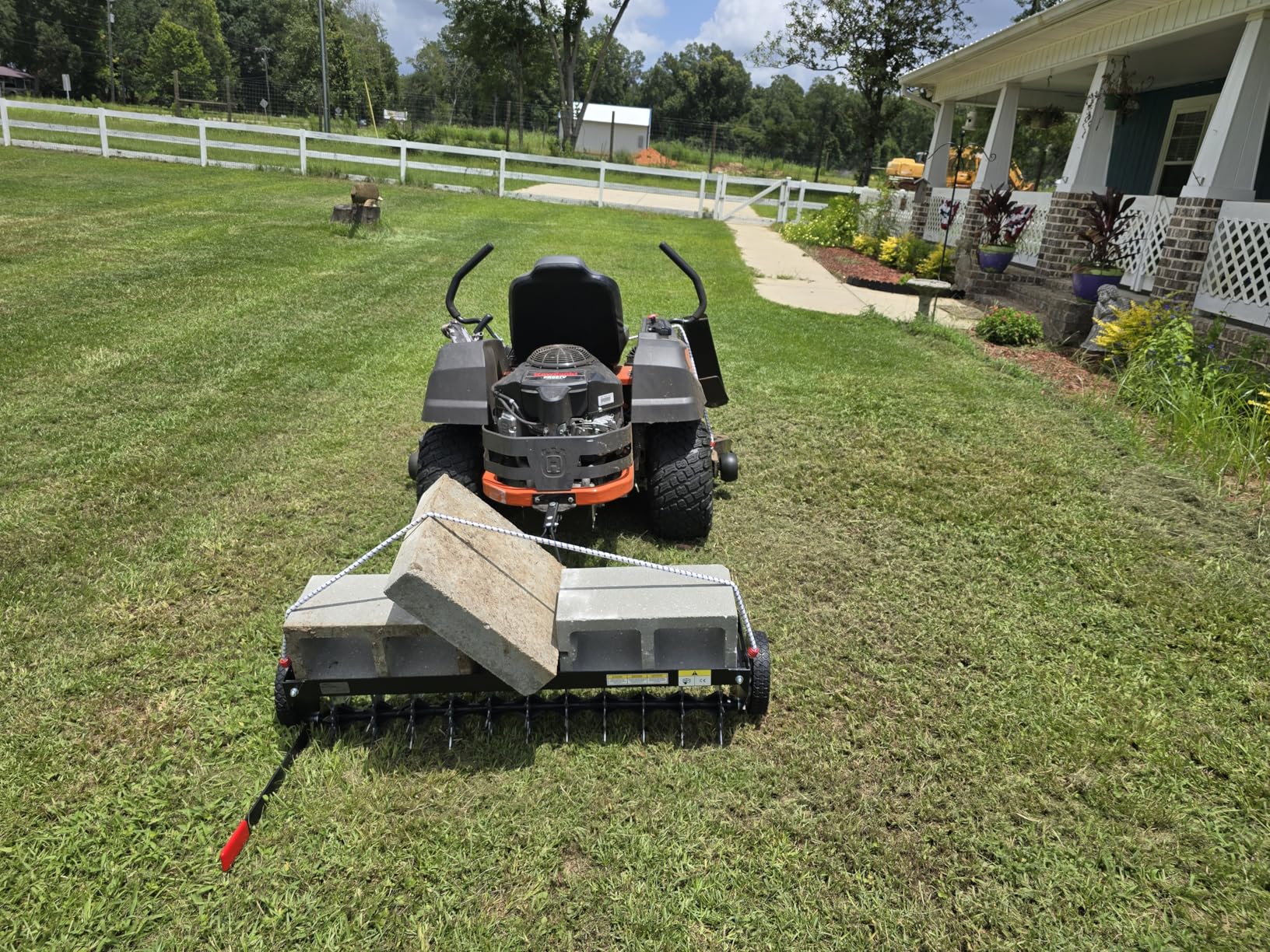 Brinly SAT2-40BH-P Tow Behind Spike Aerator with Transport Wheels, 40