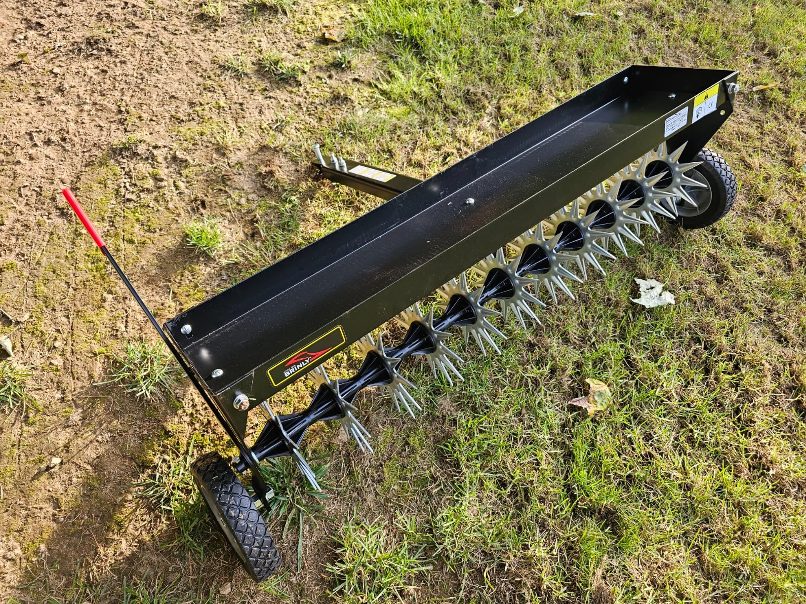 Brinly SAT2-40BH-P Tow Behind Spike Aerator with Transport Wheels, 40