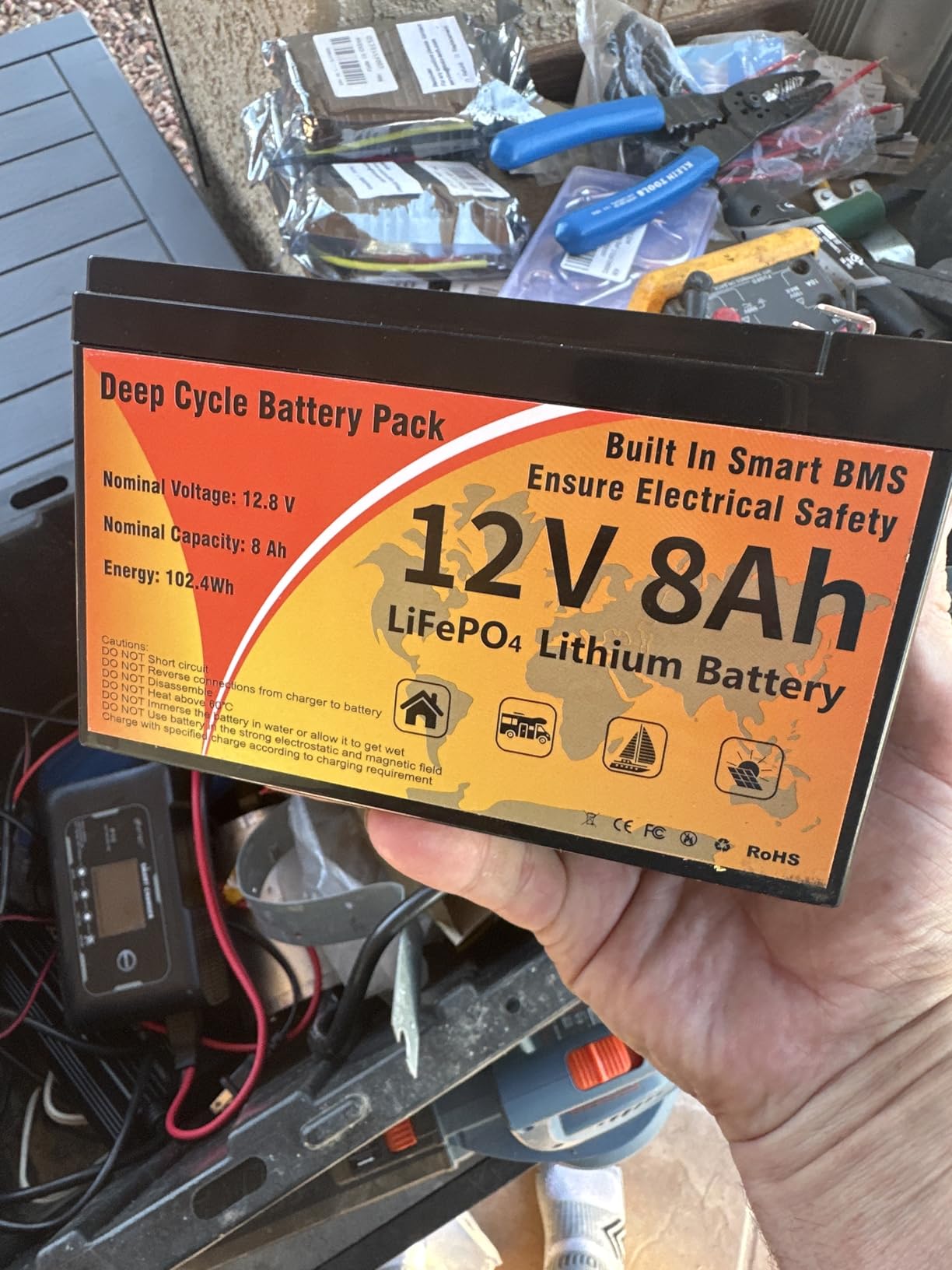 12V 100Ah LiFePO4 Lithium Battery, Group 31 Deep Cycle with Smart 100A BMS & Low Temp Cut-Off, 15000 Cycles 10-Year Life, Lightweight Replacement for RV, Solar, Marine, Home Backup, Off-Grid customer photo 2