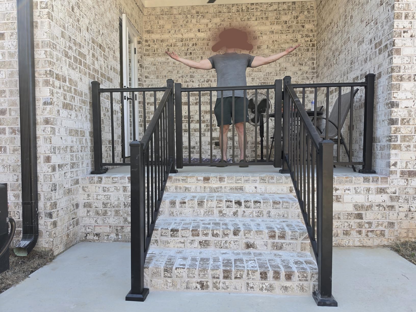 Egadis 1 Pack 36 in x 3 ft Modular Aluminum Porch and Deck Railing Kit | Pioneer in Modular Aluminum Railing Kit, ASTM Certified, Textured AAMA2604 Finish for Deck, Porch & Balcony (1 Post, 1 Panel) customer photo 1