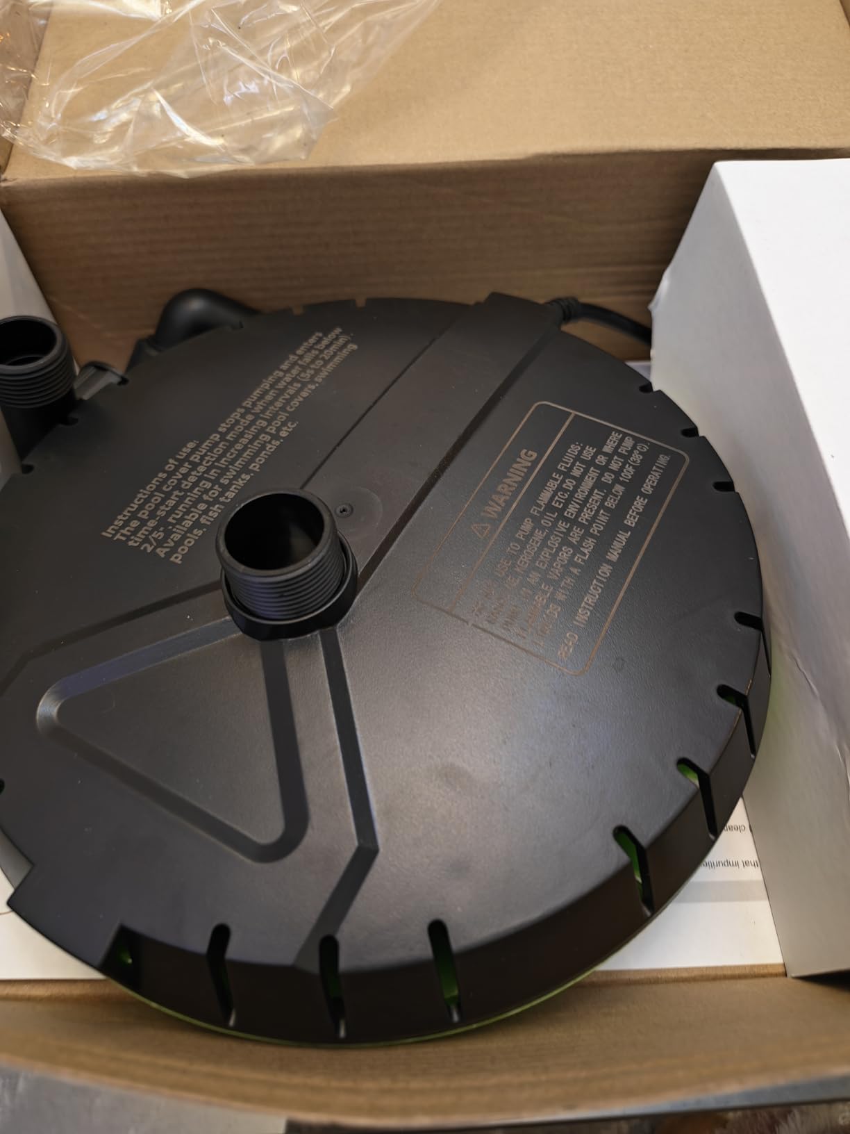 Automatic Pool Cover Pump, 1500GPH Submersible Sump Pump, Green | Water Pump for Pool Draining, 25FT Power Cord, 2 Adapters, Available for Swimming Pool Covers, Pools, Fish Tanks, Ponds customer photo 2