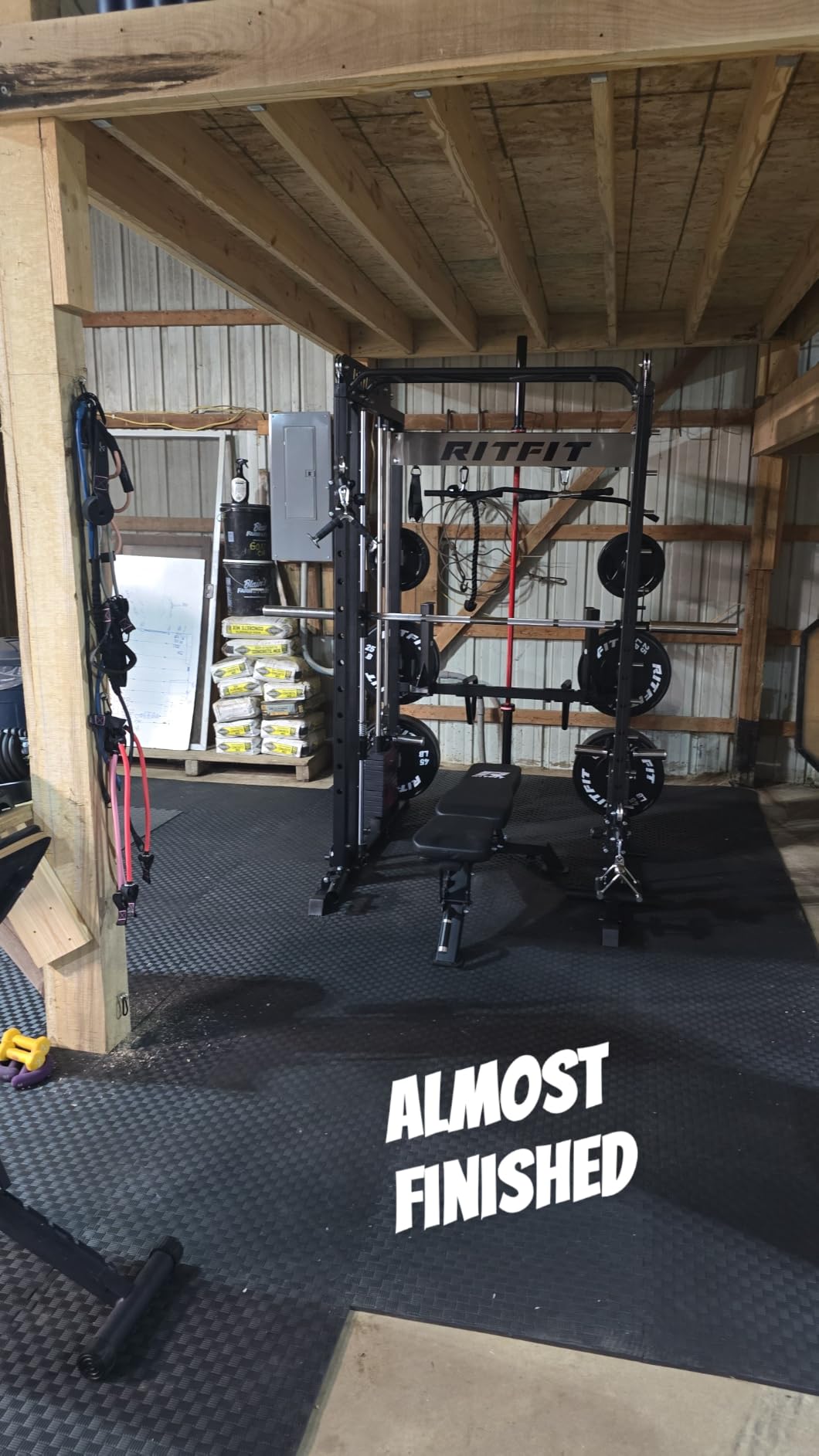 RitFit M1 Pro Smith Machine with Weight Stack Package Power Cage Home Gym | Dual Cables, Barbell & Handles, Cable Crossover, ALL-in-1 Home Gym, 1850LBS Capacity customer photo 1