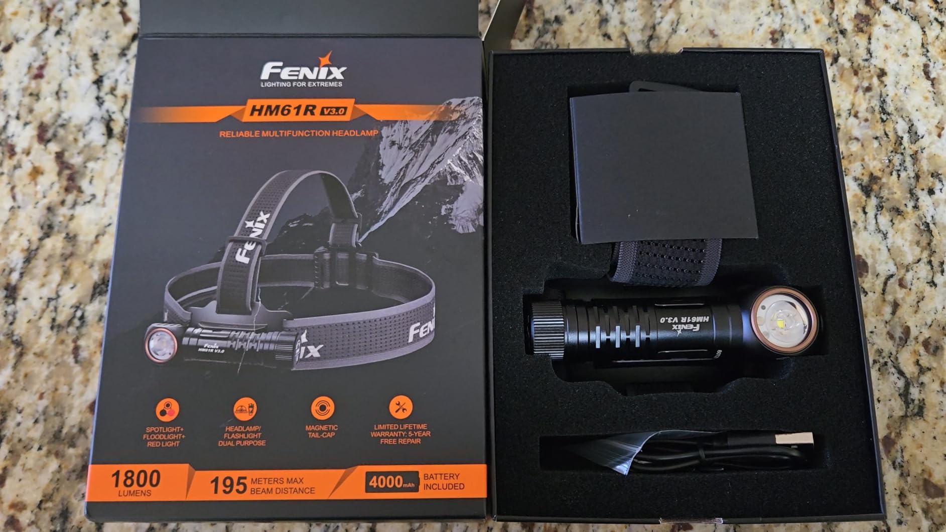 Fenix HM61R V3.0 Rechargeable Work Headlamp, 1800 Lumens Industrial Headlamp & Flashlight, Spot + Flood, Red Light, Magnetic Tailcap with Lumentac Organizer customer photo 1