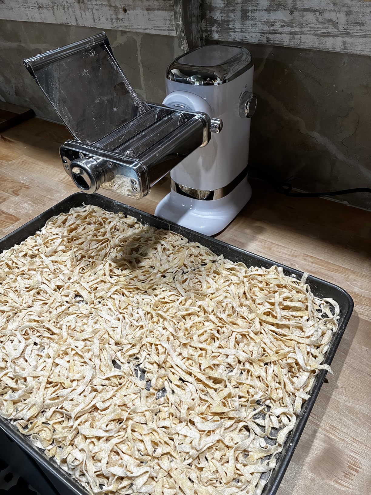 GVODE Electric Pasta Maker - 3-in-1 All Metal Pasta Sheet Roller & Cutter Set 700W Max Motor, includes Fettuccine & Spaghetti Maker with Cleaning Brush and Roller Guider, Stainless Steel Silver customer photo 2