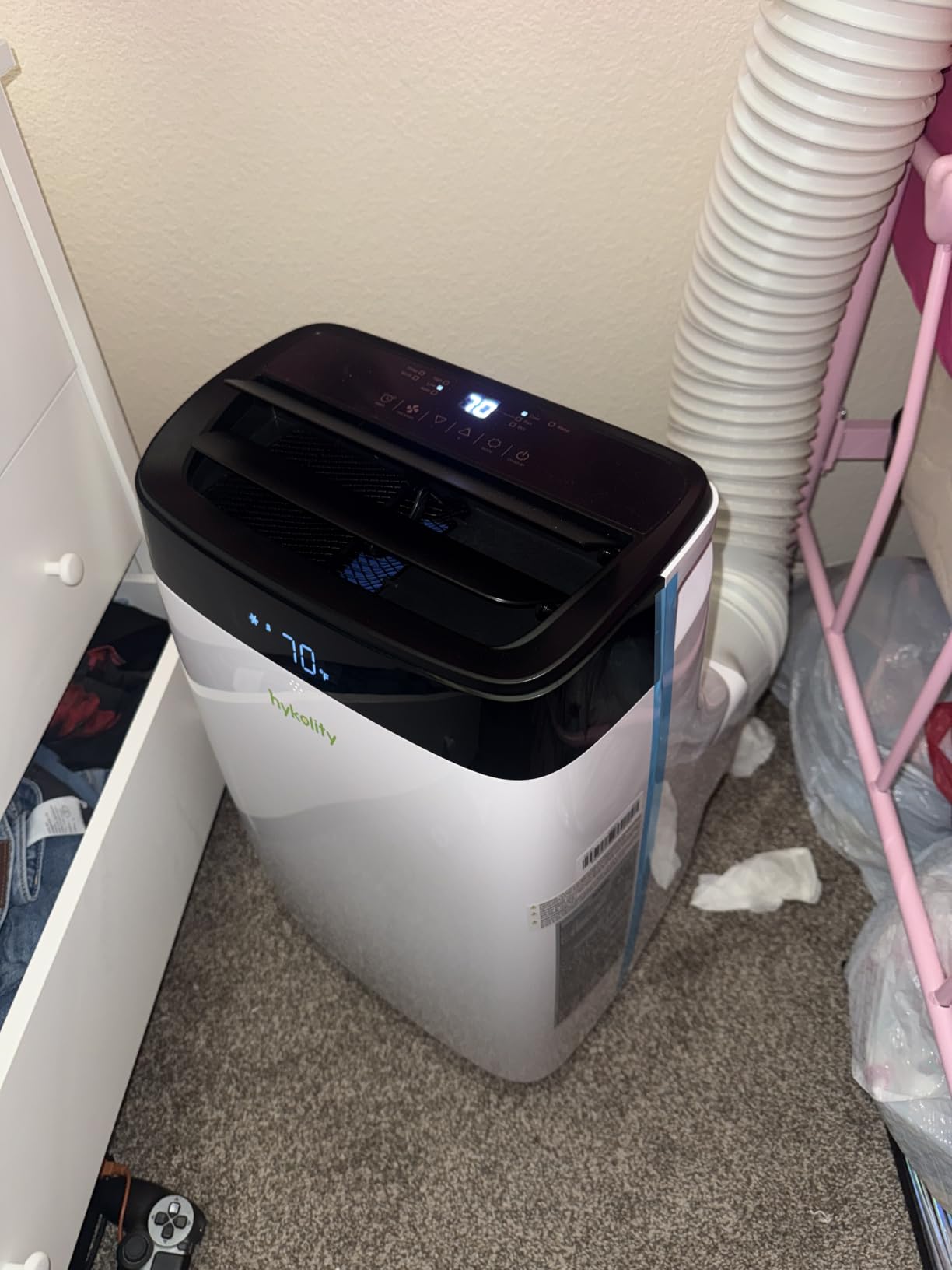 Hykolity WiFi Enabled Portable Air Conditioners 14,000 BTU, Cools Rooms Up To 700 Sq.Ft, 42dB Dual Motor 5 in 1 Quiet Smart AC Unit with Cool, Fan, Dehumidifier, 24H Timer & Sleep Mode customer photo 1