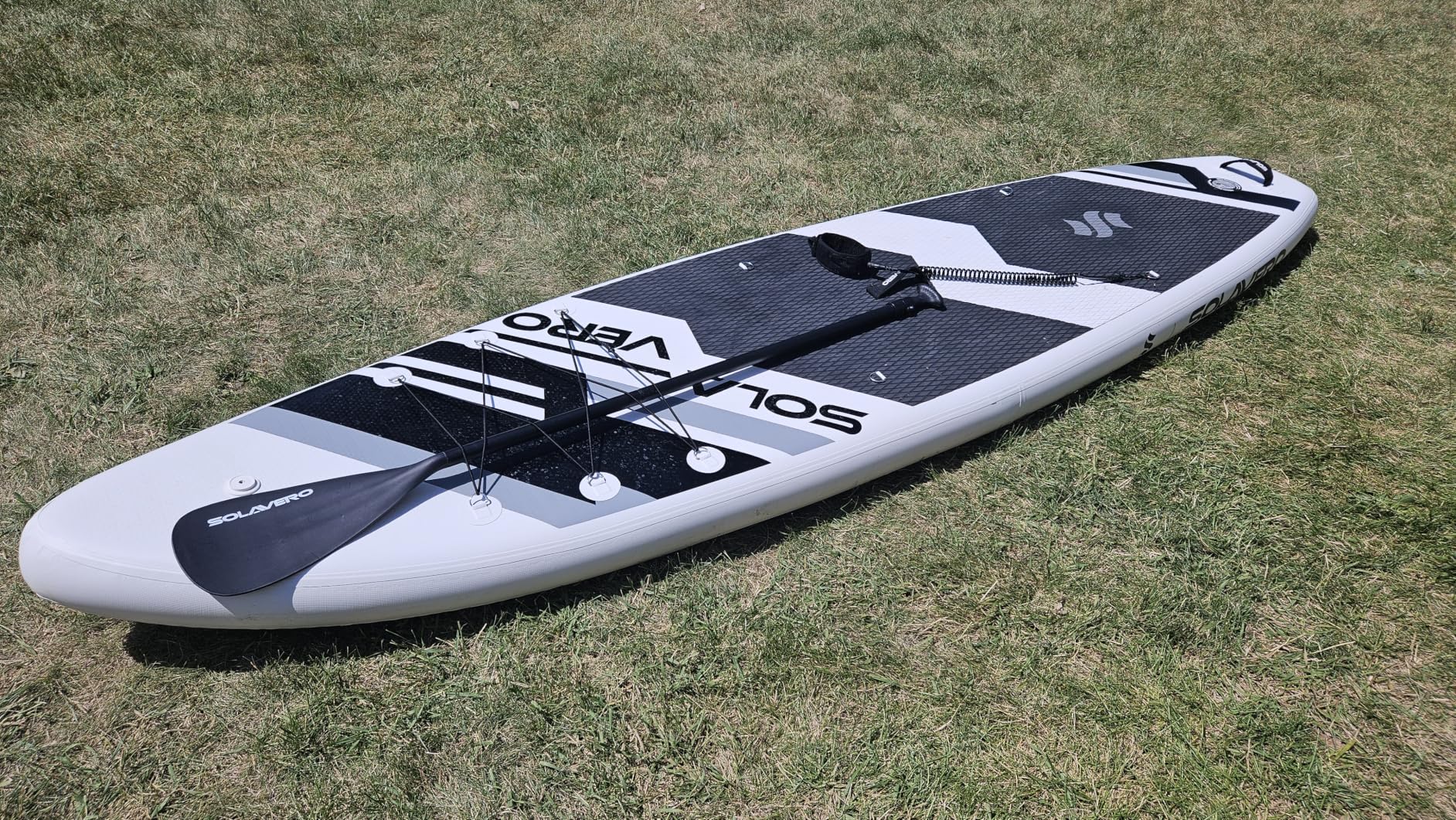SOLAVERO 11' Inflatable Stand Up Paddle Board with SUP Accessories | 500lb Capacity, 33