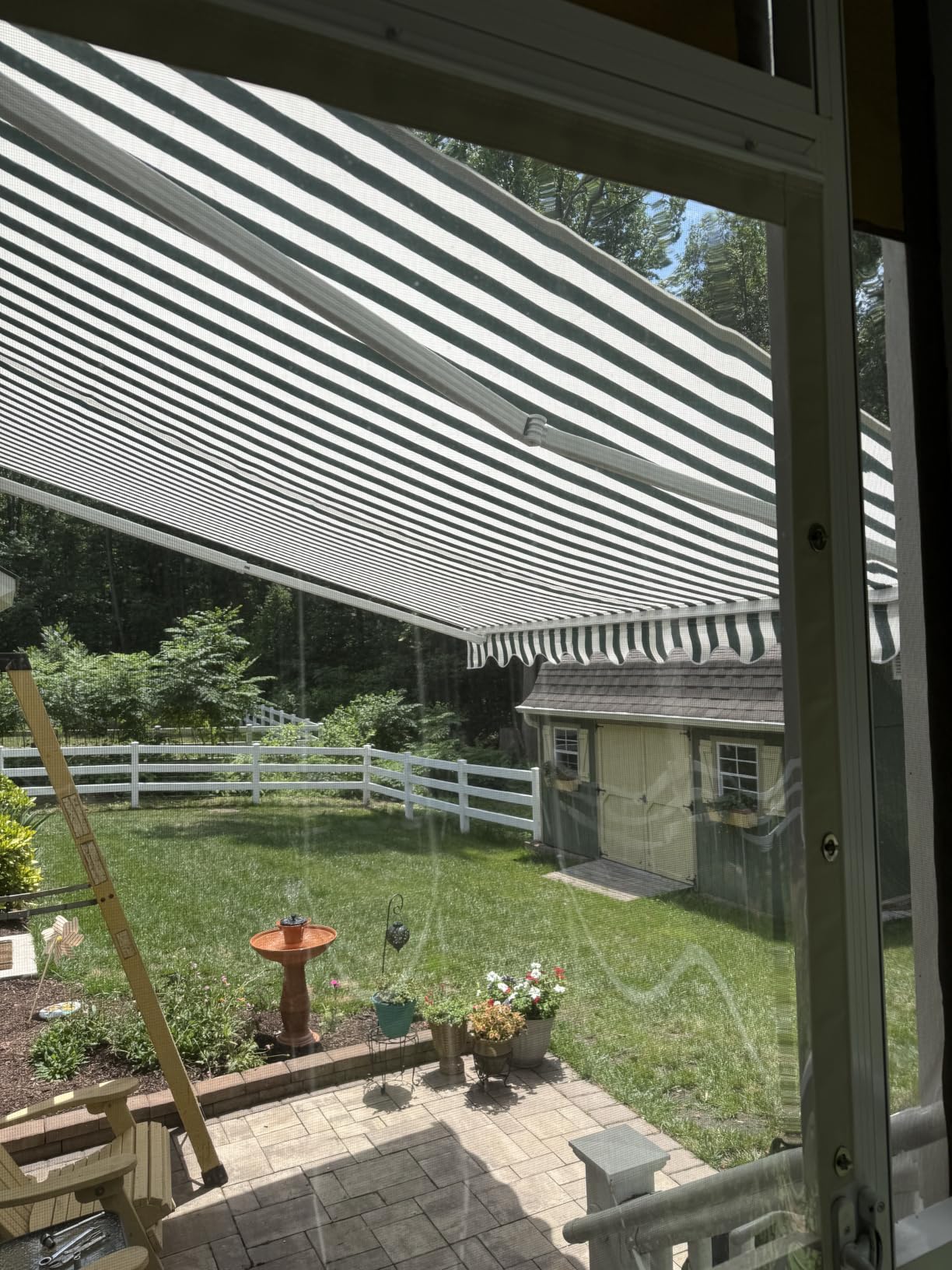 Aoxun 12x10FT Manual Retractable Awning for Outside with Crank Handle | Retractable Outdoor Patio Sun Shade,Durable Waterproof Polyester Fabric,UV Protection PA Coated for Backyard,Deck,or Window customer photo 2