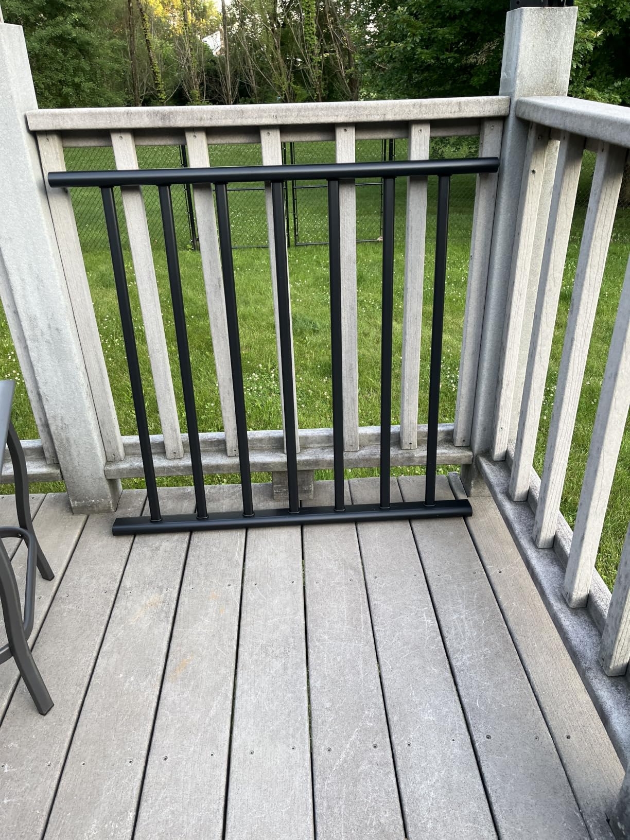 Aluminum Deck Railing Kit, 38in H x 6ft W Deck Railing System for Stairs, Matte Black Textured Powder Coat Finish, Compliant with AAMA 2604 for Decks, Porches, Steps & Balconies, 1 Panel customer photo 1