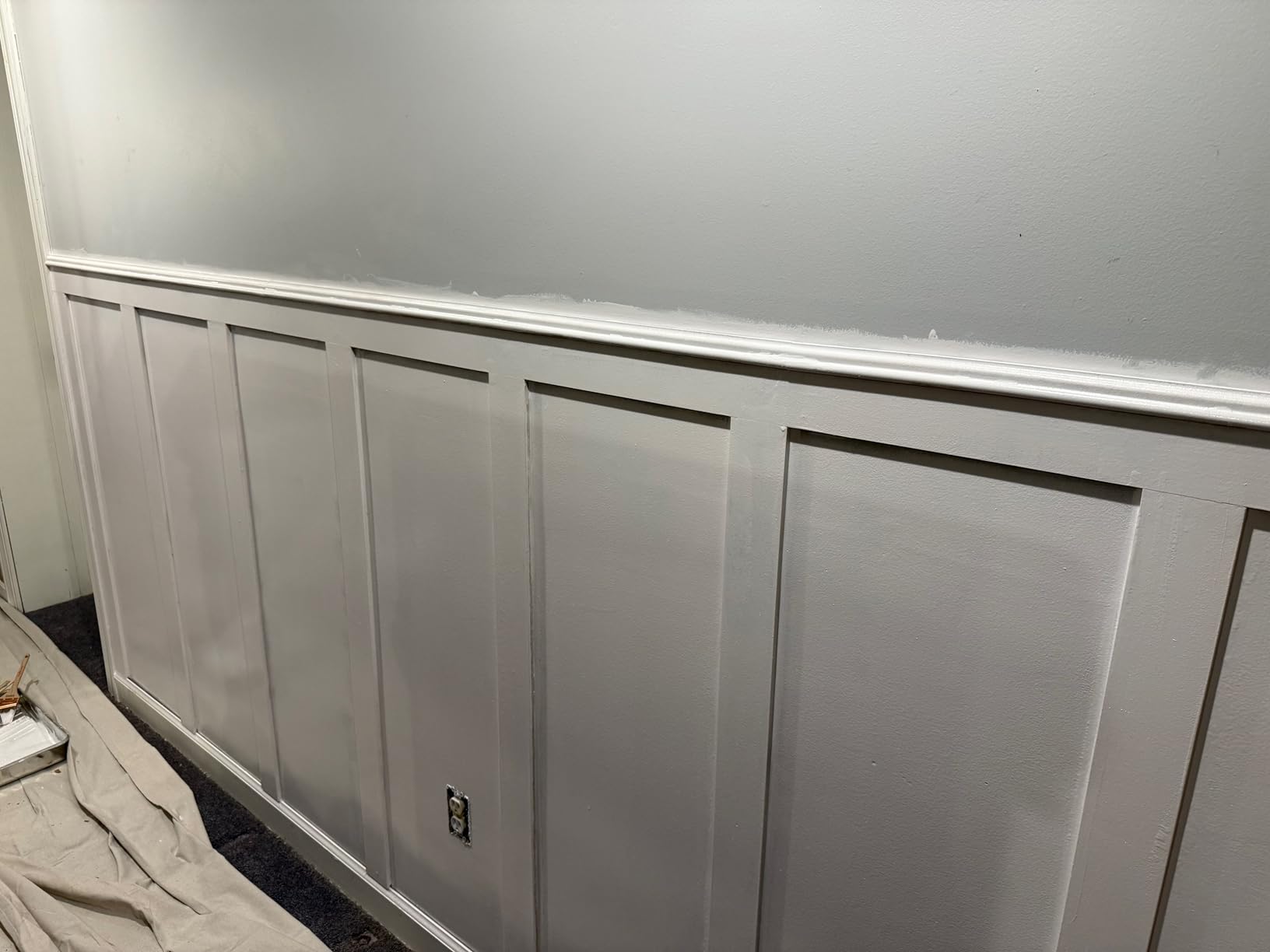 SMARTSTANDARD Paintable Board and Batten Wainscoting Kit, Premade MDF Accent Wall Panels with Edge Strips - Covers 176x51 Inch, Wall Molding Trim for Bedroom Living Room Hallway customer photo 1