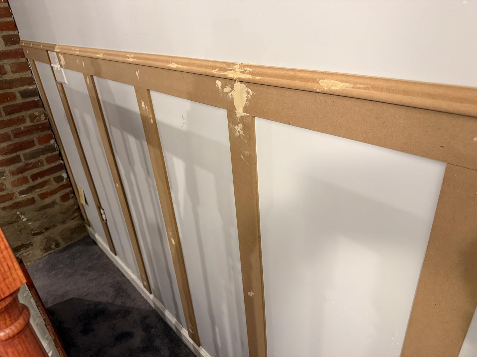 SMARTSTANDARD Paintable Board and Batten Wainscoting Kit, Premade MDF Accent Wall Panels with Edge Strips - Covers 176x51 Inch, Wall Molding Trim for Bedroom Living Room Hallway customer photo 2