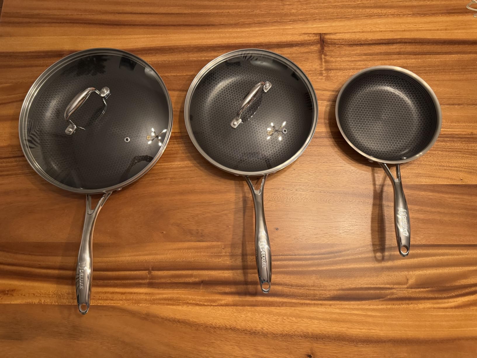 HexClad 5pc Hybrid Nonstick Frying Pans Set with Lids, 8, 10 & 12