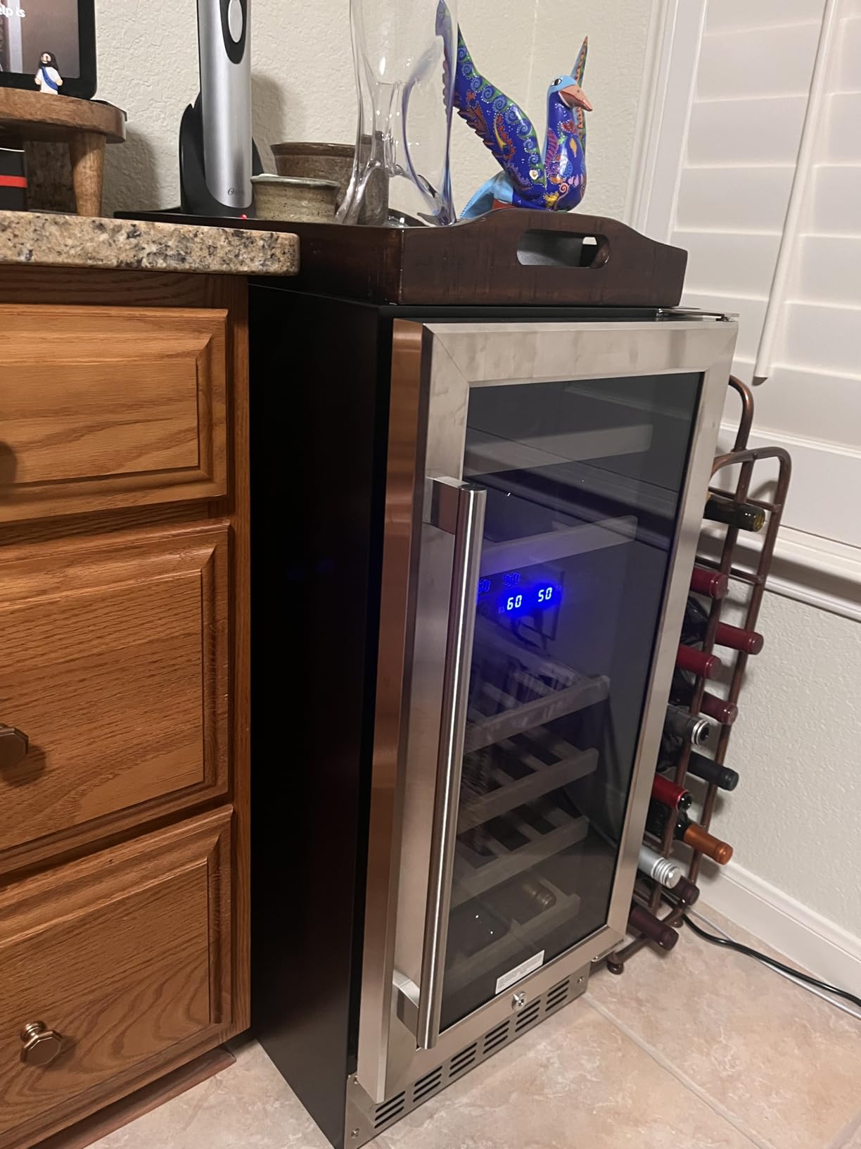 Antarctic Star 24 Inch Wine Fridge Cooler, 52 Bottle Wine Cooler Refrigerator. 39-64°F Dual Zone Wine Refrigerator Glass Door, Built in or Freestanding Under Counter Fridge for Home Bar Office customer photo 2