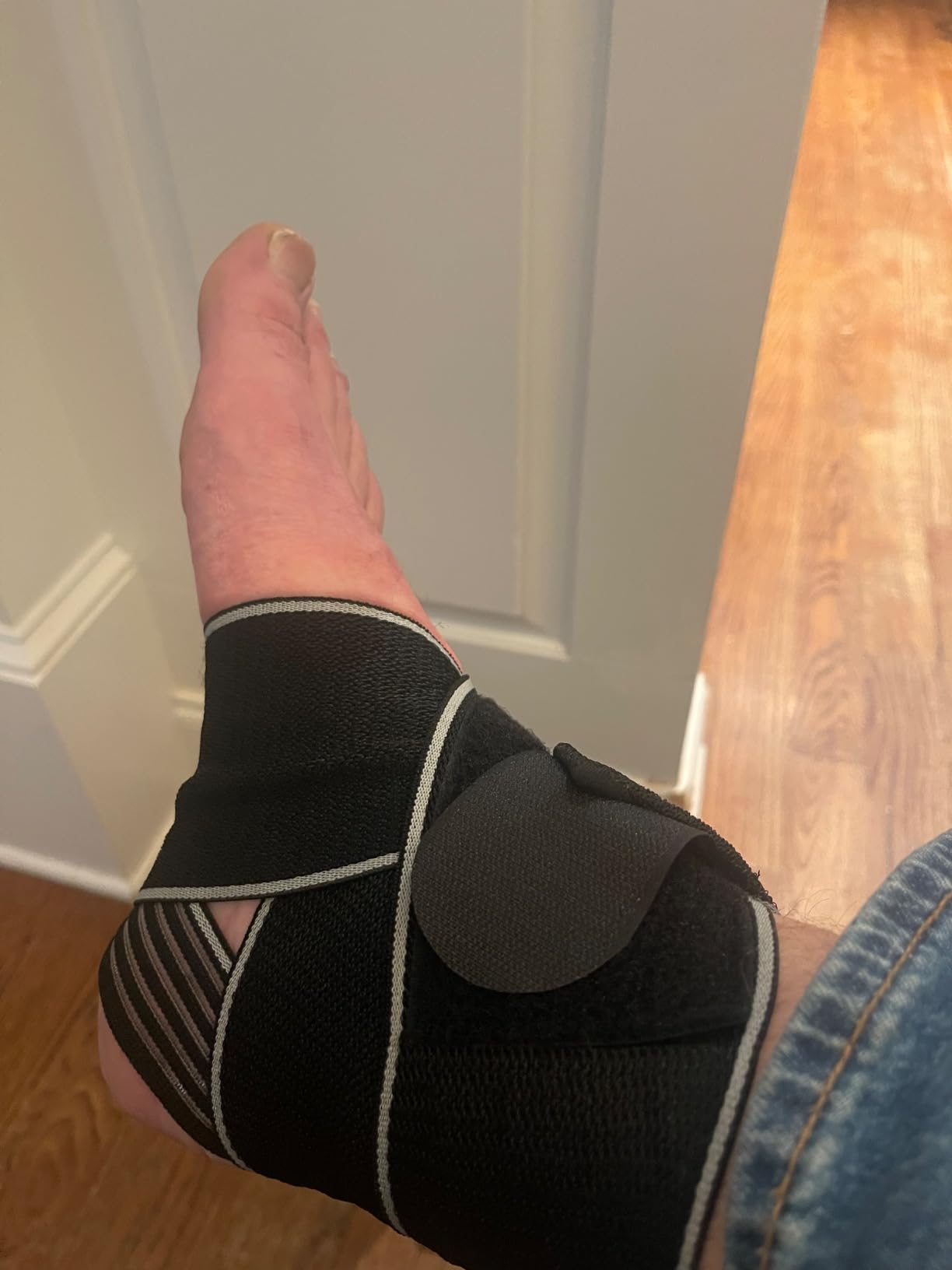KTSAY Upgrade Plantar Fasciitis Night Splint & Relief Brace with Adjustable Straps - Support for Achilles Tendonitis, Heel Spur Pain, Day & Night Use (Blue) customer photo 2