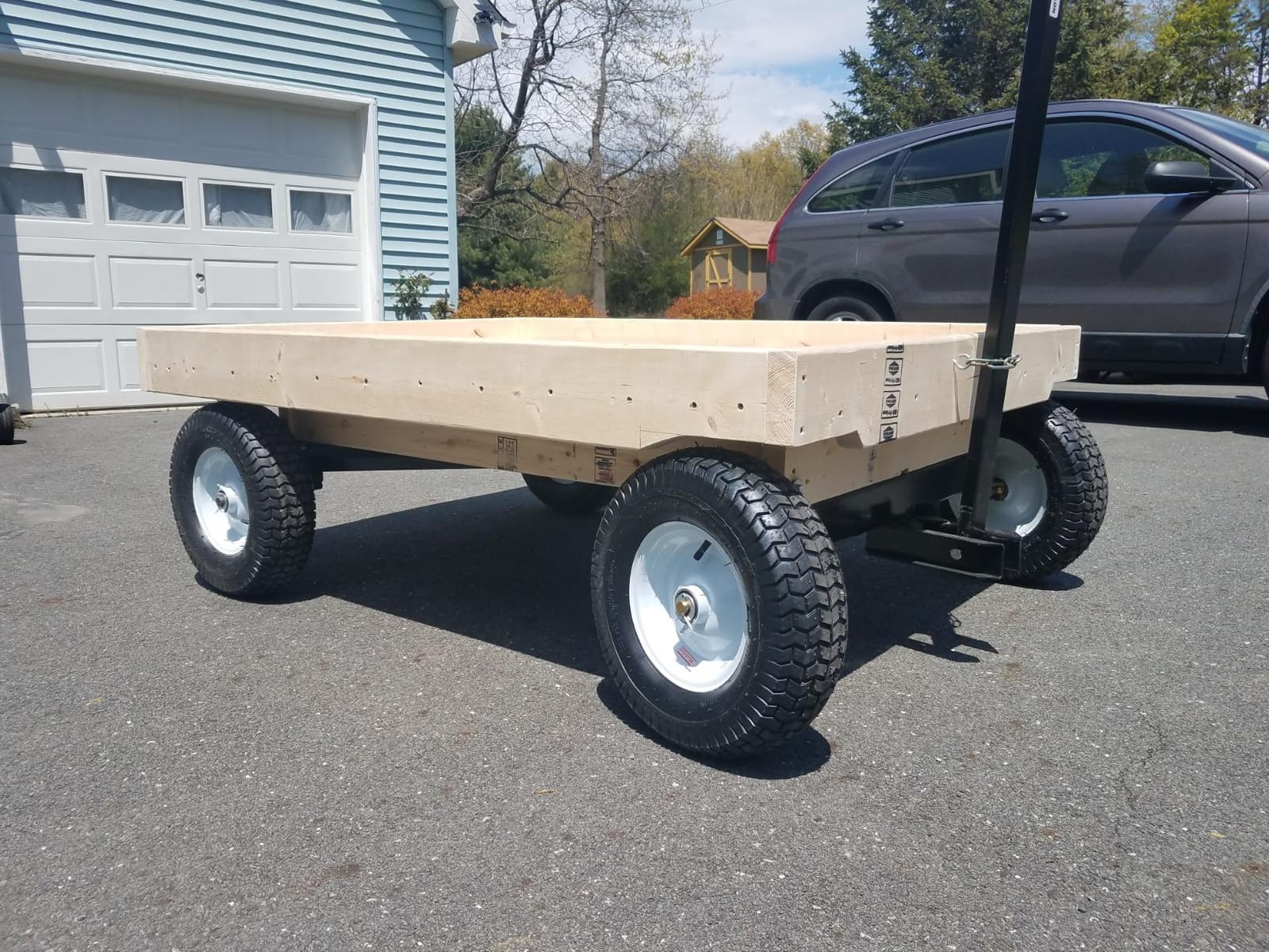 FARM-TUFF ATV Utility Wagon Chassis, 2200lb Capacity | Heavy-Duty Alloy Steel Platform Trailer Frame, Adjustable 49-78 Inch Length, Includes Pneumatic Tires & Hitch customer photo 1