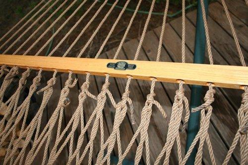 Original Pawleys Island Large Oatmeal DuraCord Rope Hammock - 13 ft. x 55 in., 2-Person, 450 lb Capacity, Oak Spreader Bar, Zinc-Plated Hardware, Handcrafted in the USA customer photo 2